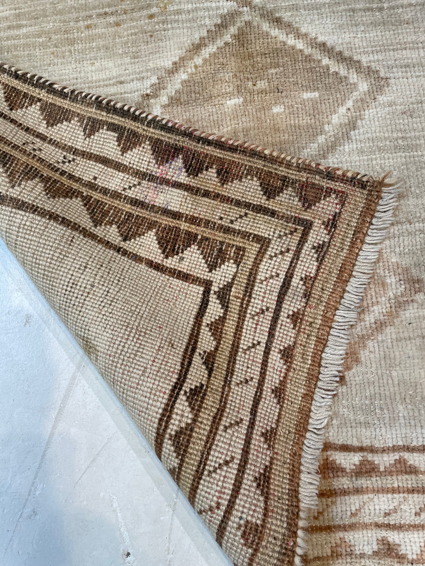 Hand-Knotted Wool Rug Turkish Oushak 3'5" x 4'5"