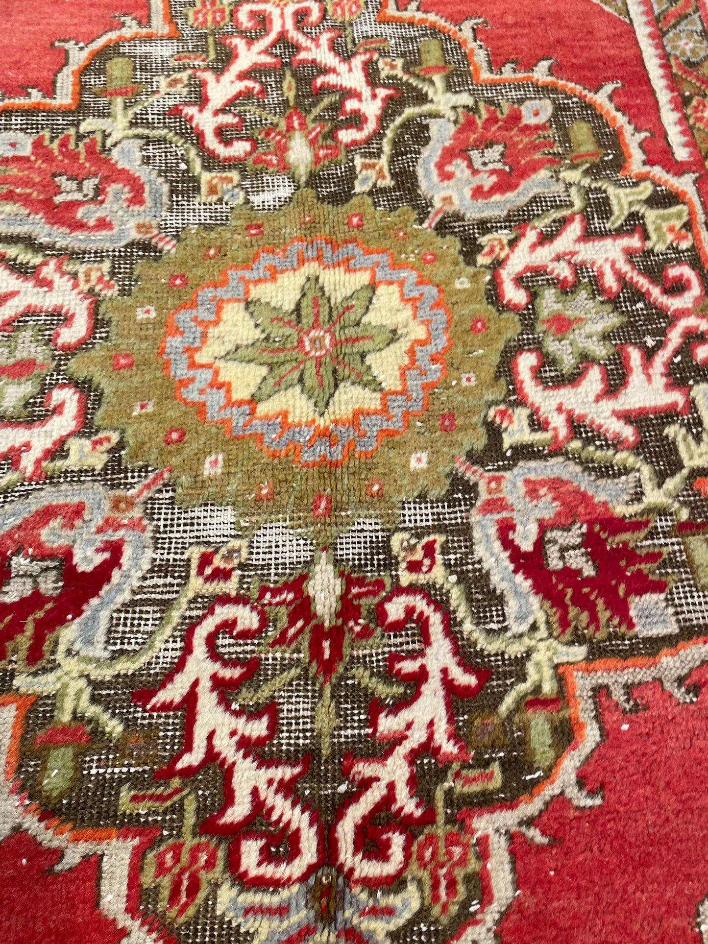 Hand-Knotted Wool Rug Turkish Oushak 4'4" x 6'10"