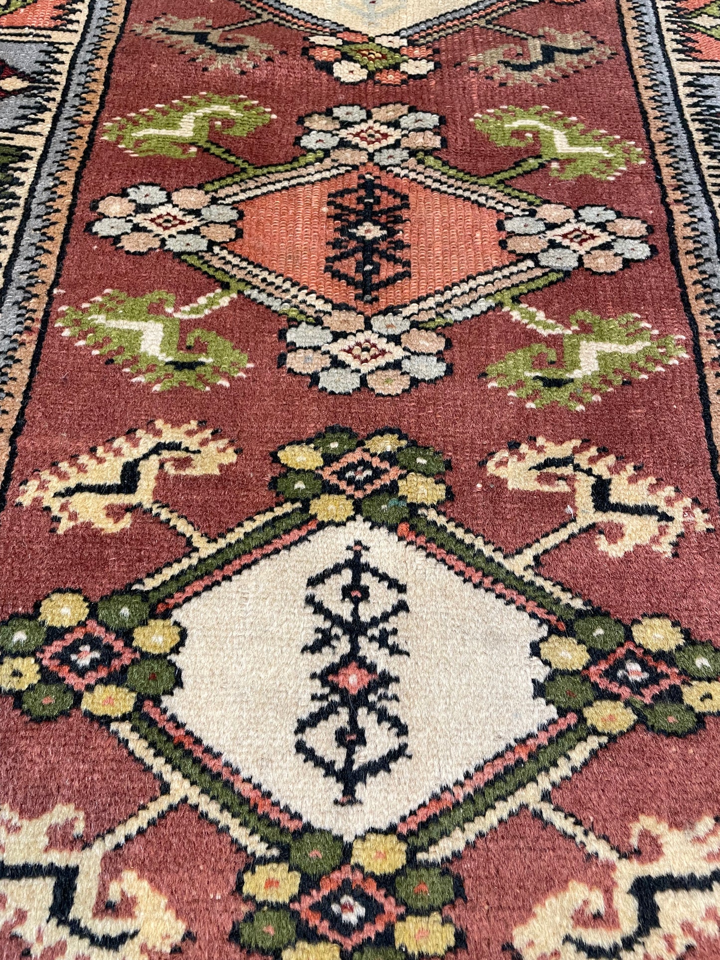 Hand-Knotted Wool Rug Turkish Oushak 2'11" x 4'7"