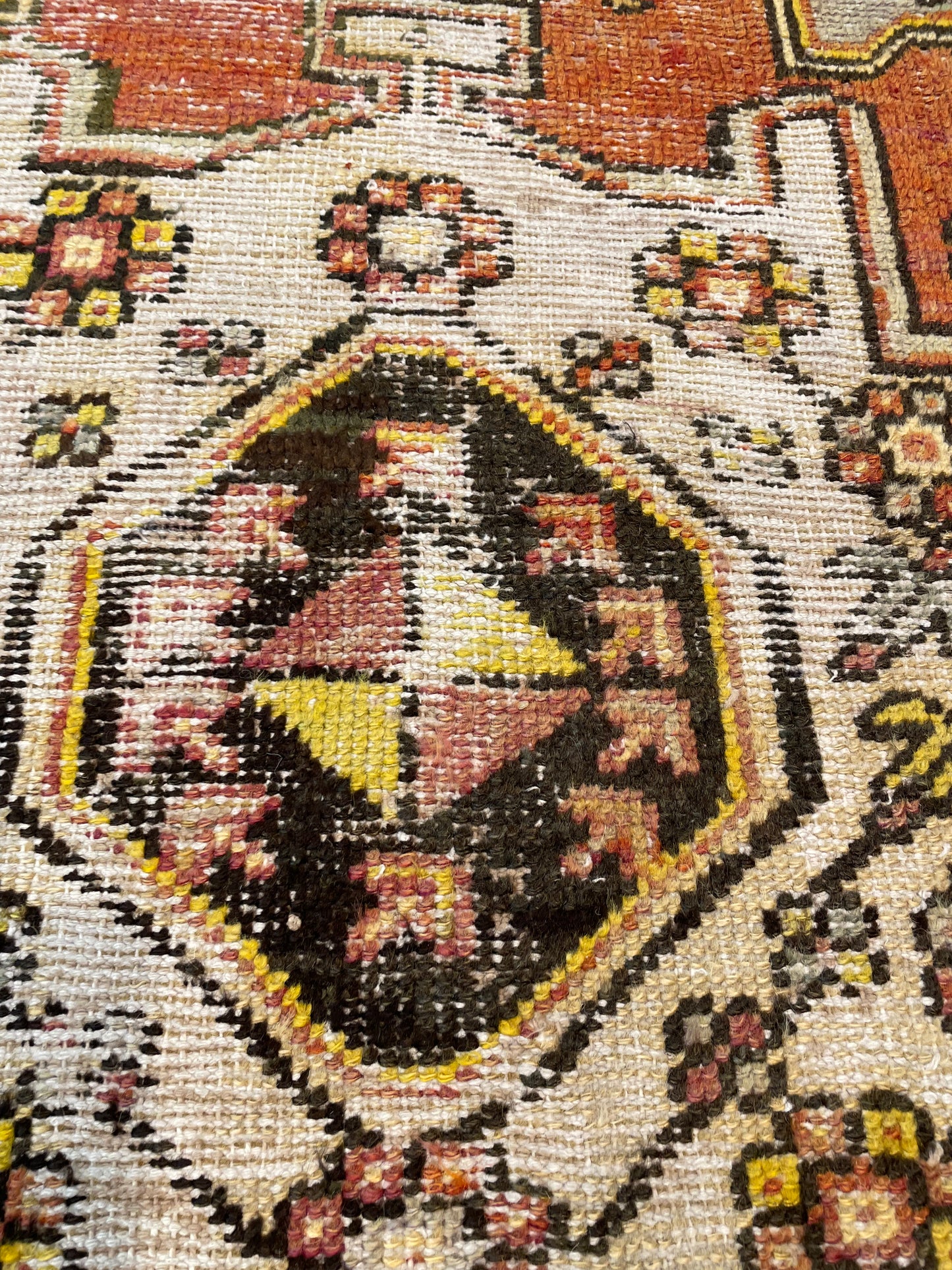 Hand-Knotted Wool Rug Turkish Oushak 2'8" x 4'11"