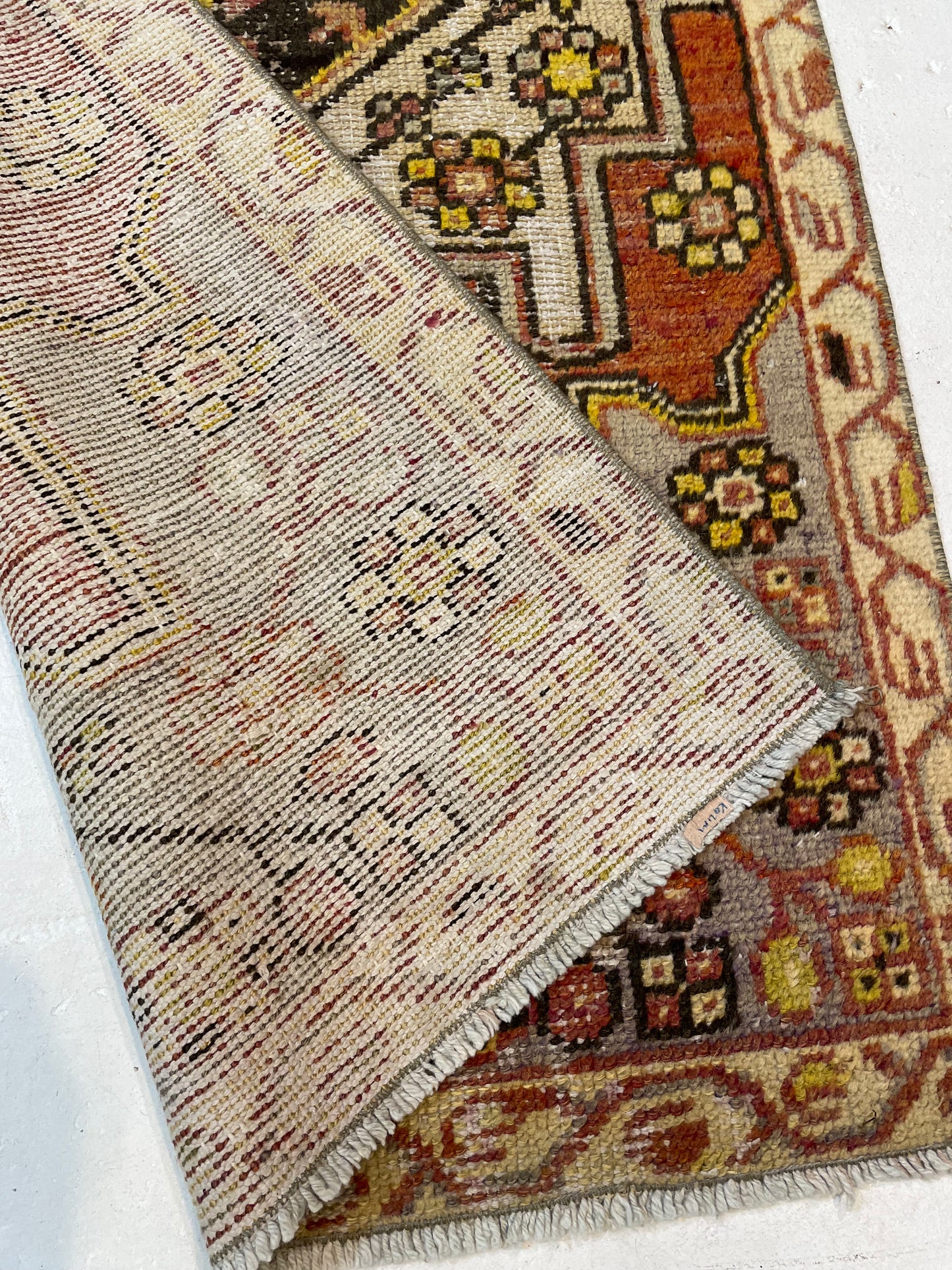 Hand-Knotted Wool Rug Turkish Oushak 2'8" x 4'11"