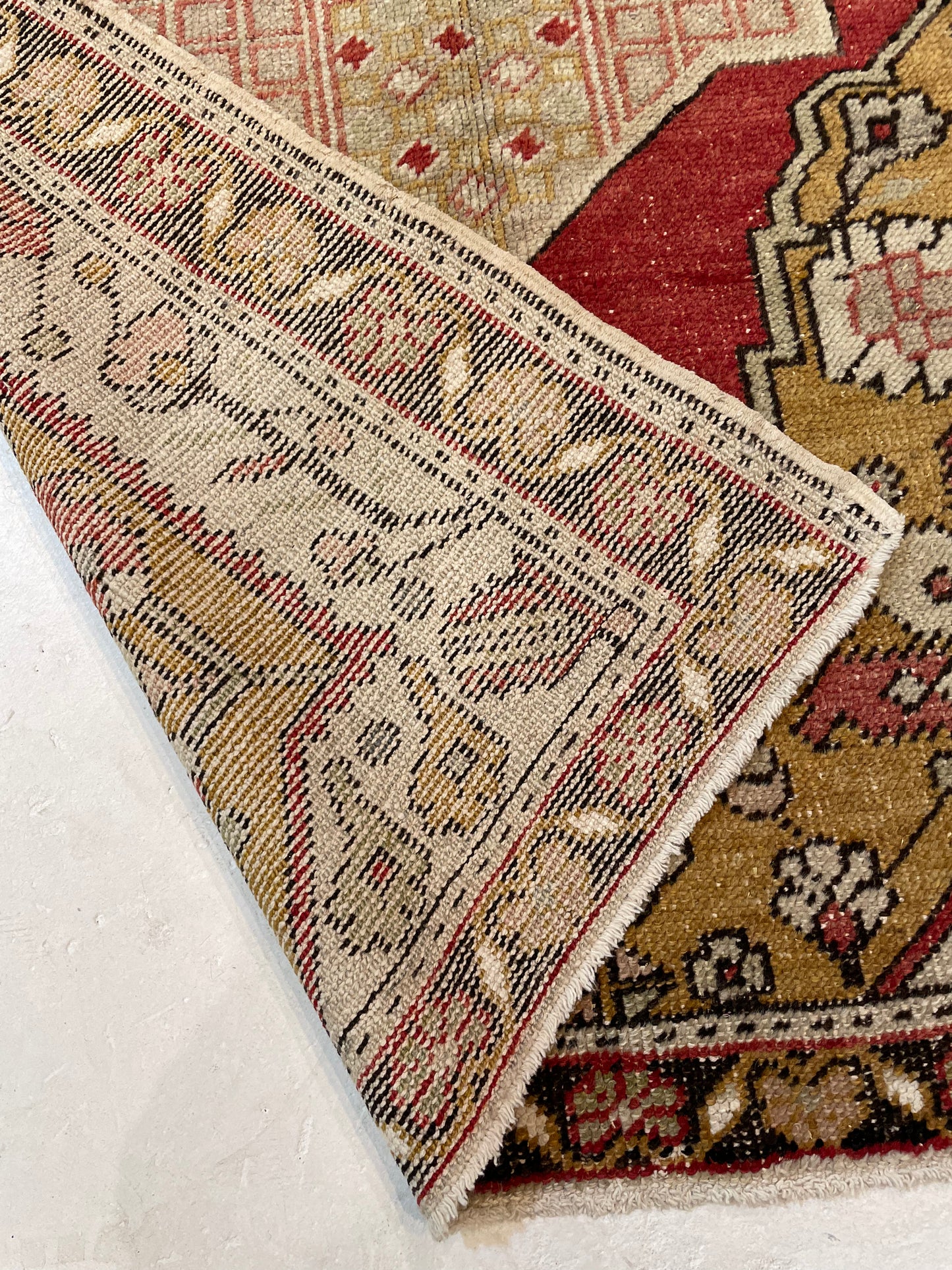 Hand-Knotted Wool Rug Turkish Oushak 3'11" x 6'