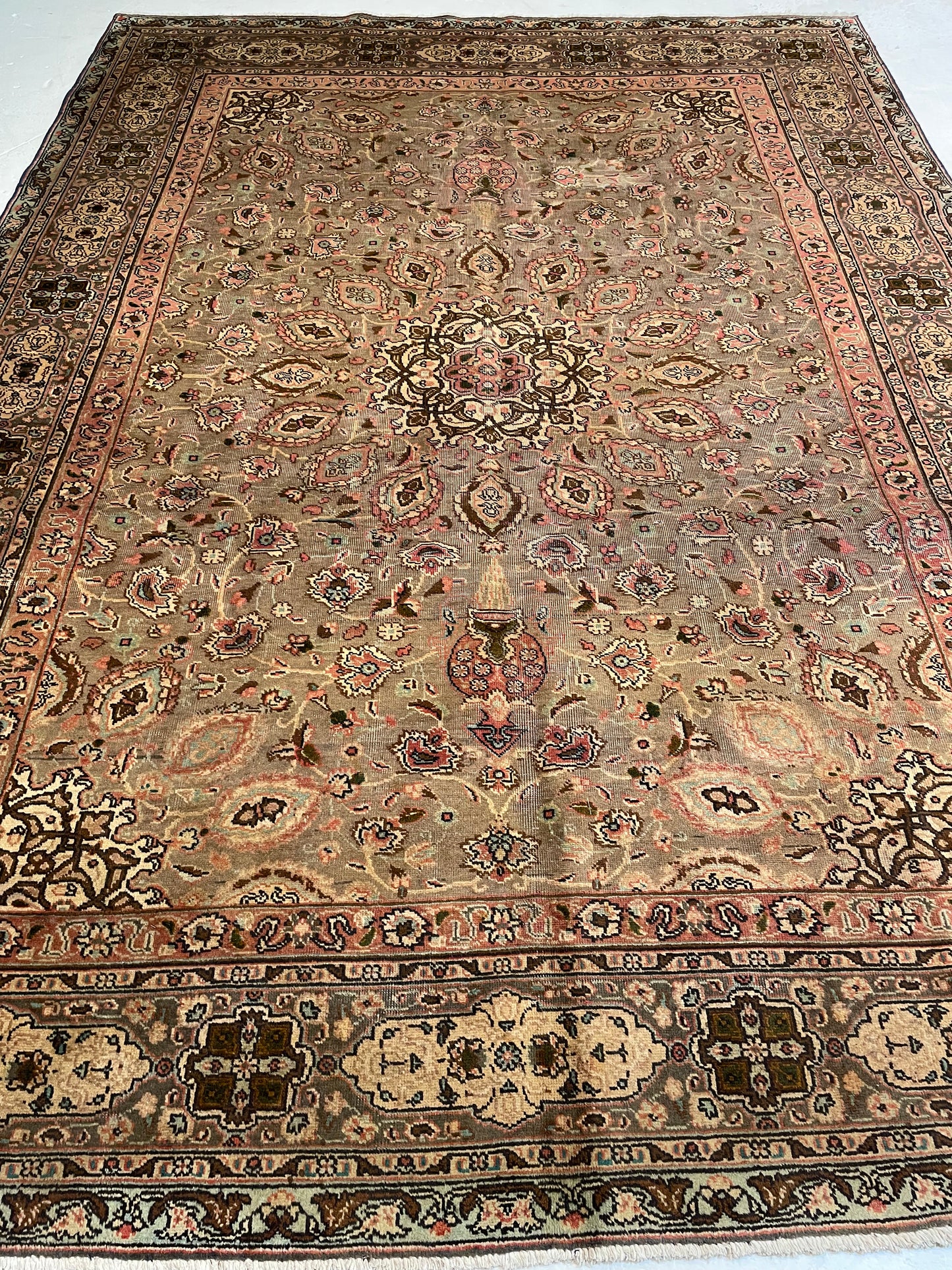 Hand-Knotted Wool Rug Tabriz 7'4" x 9'11"