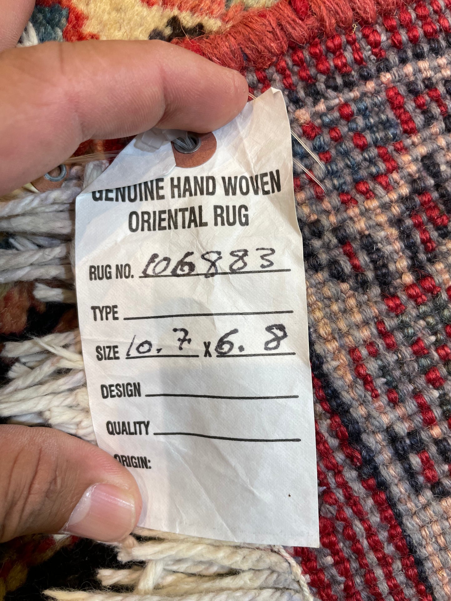Hand-Knotted Wool Rug Mahal 6'8" x 10'7"
