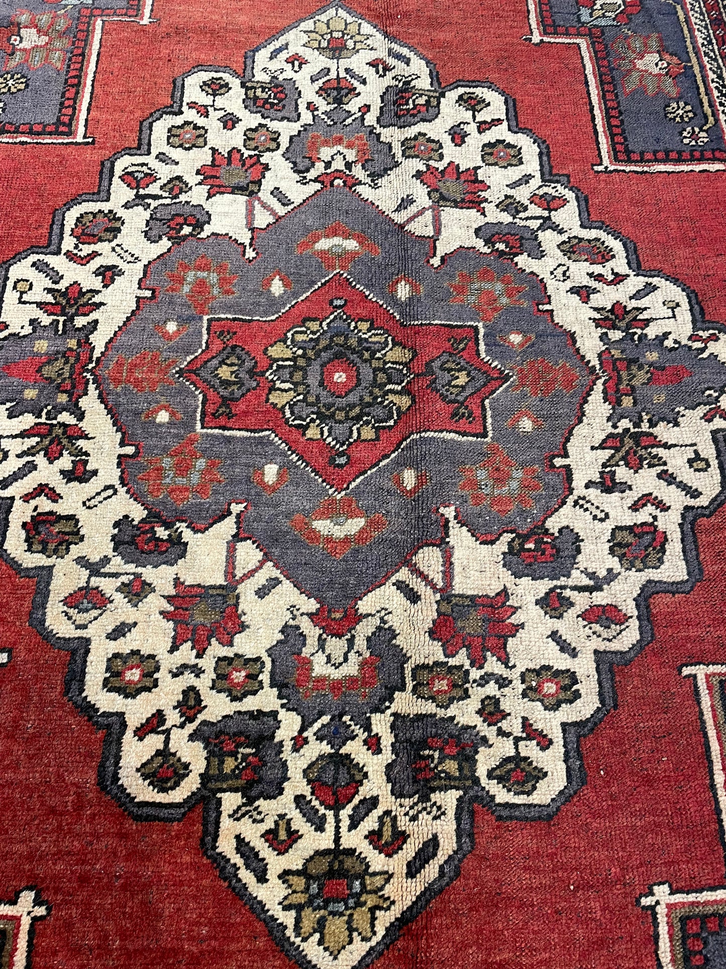 Hand-Knotted Wool Rug Turkish Oushak 6'2" x 10'