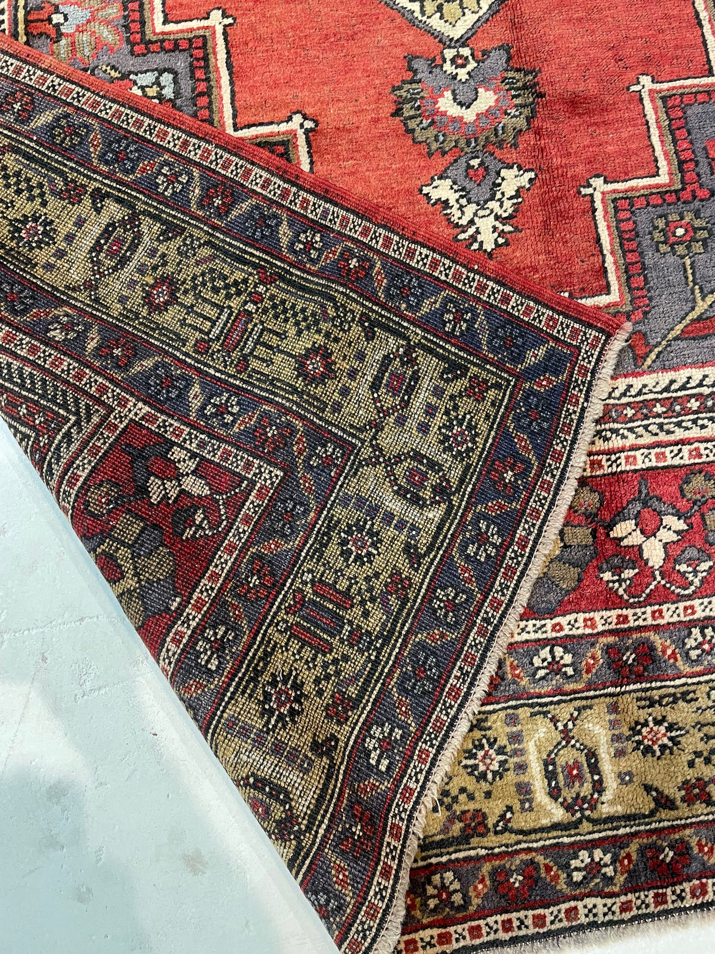 Hand-Knotted Wool Rug Turkish Oushak 6'2" x 10'