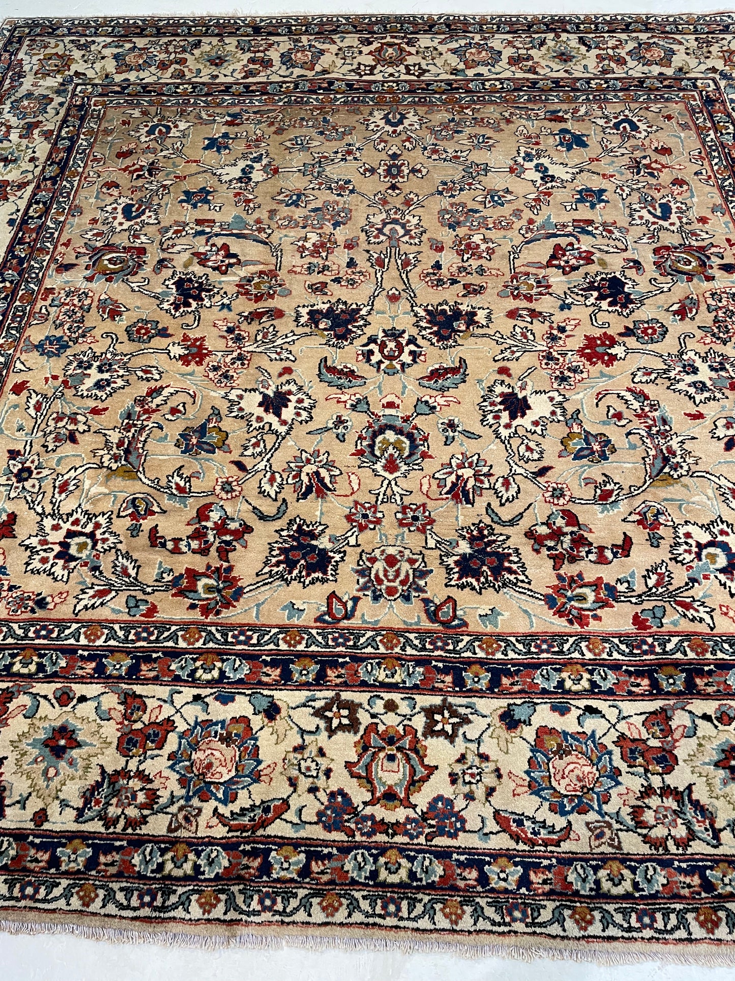 Hand-Knotted Wool Rug Isfahan 8' x 8'