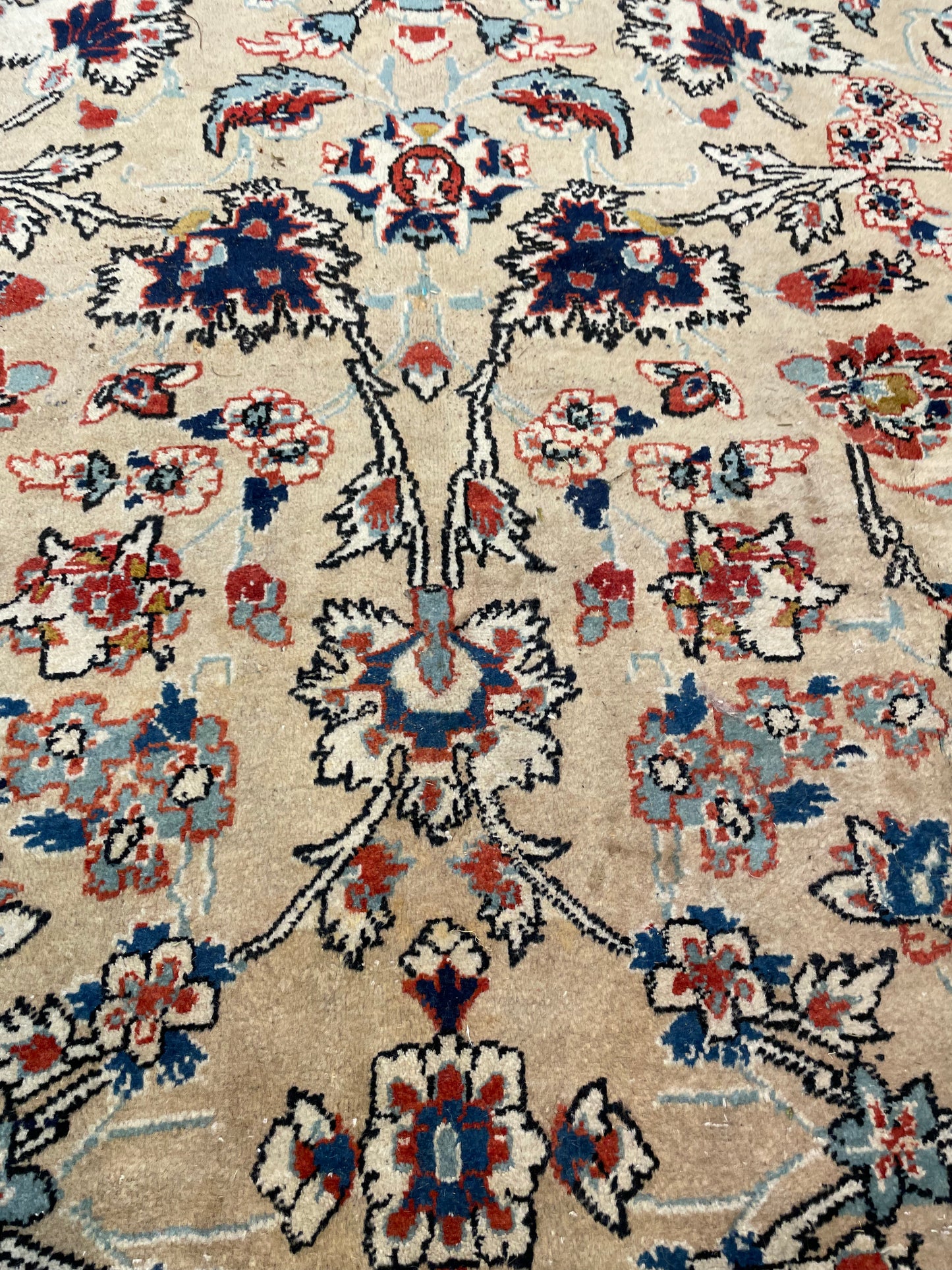 Hand-Knotted Wool Rug Isfahan 8' x 8'