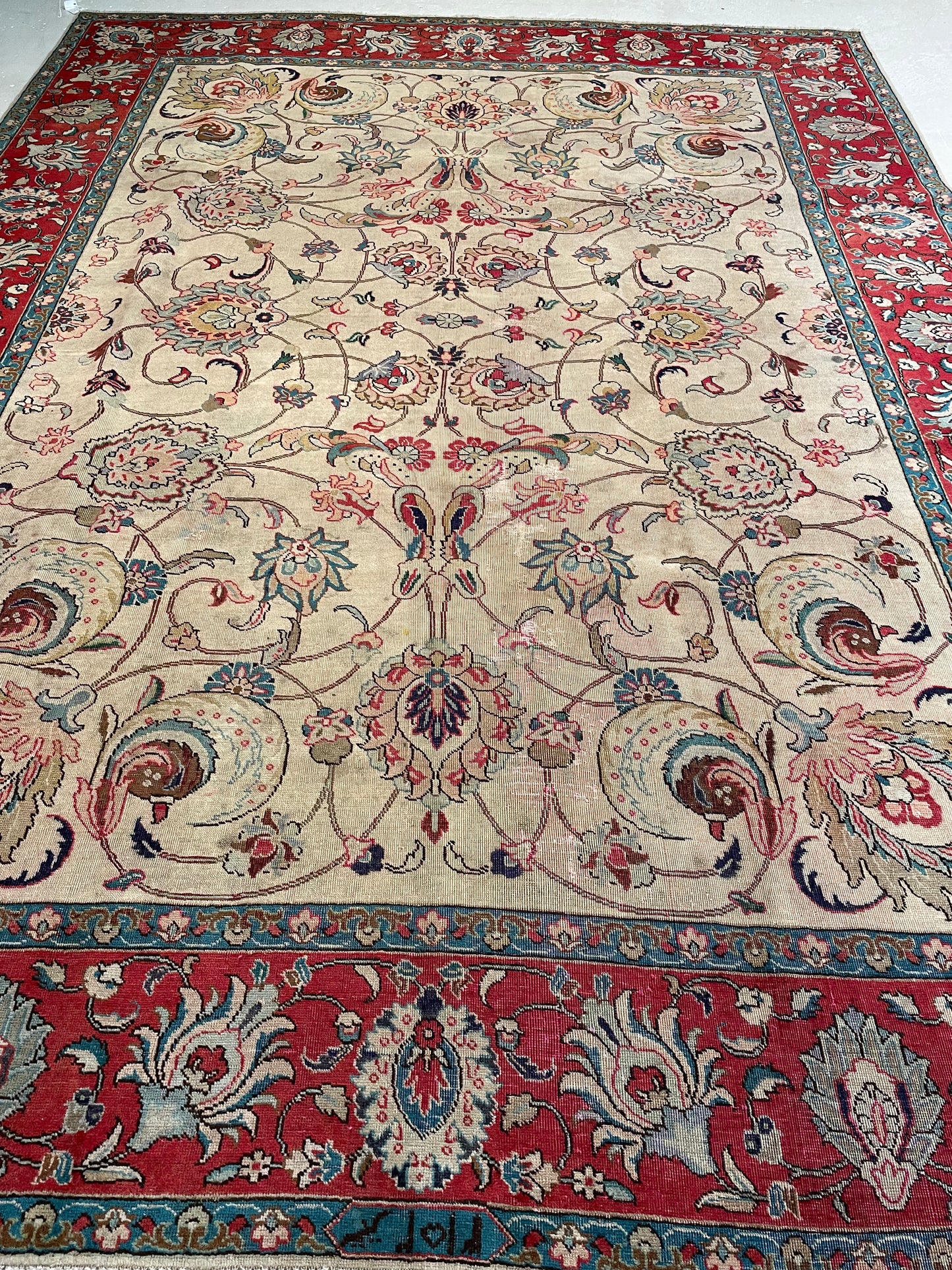 Hand-Knotted Wool Rug Tabriz 8'7" x 11'10"