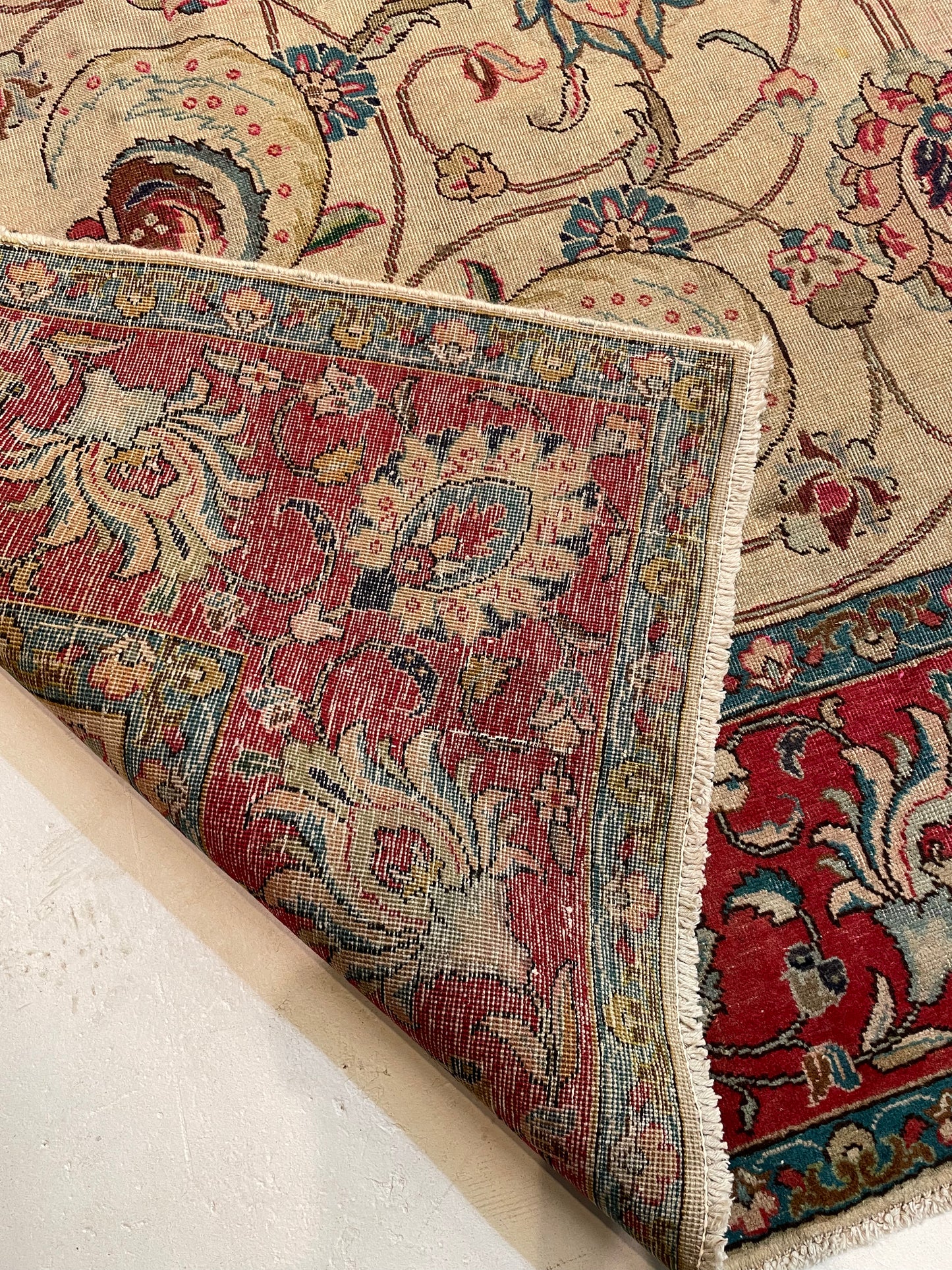 Hand-Knotted Wool Rug Tabriz 8'7" x 11'10"