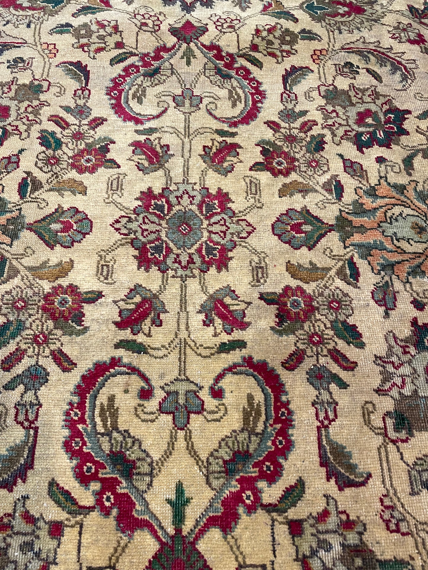 Hand-Knotted Wool Rug Tabriz Tea Washed 8'1" x 11'3"
