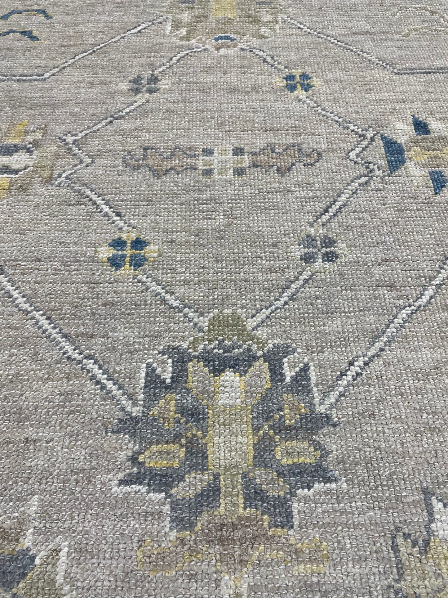 Hand-Knotted Wool Rug Turkish Oushak 9'7" x 12'11"