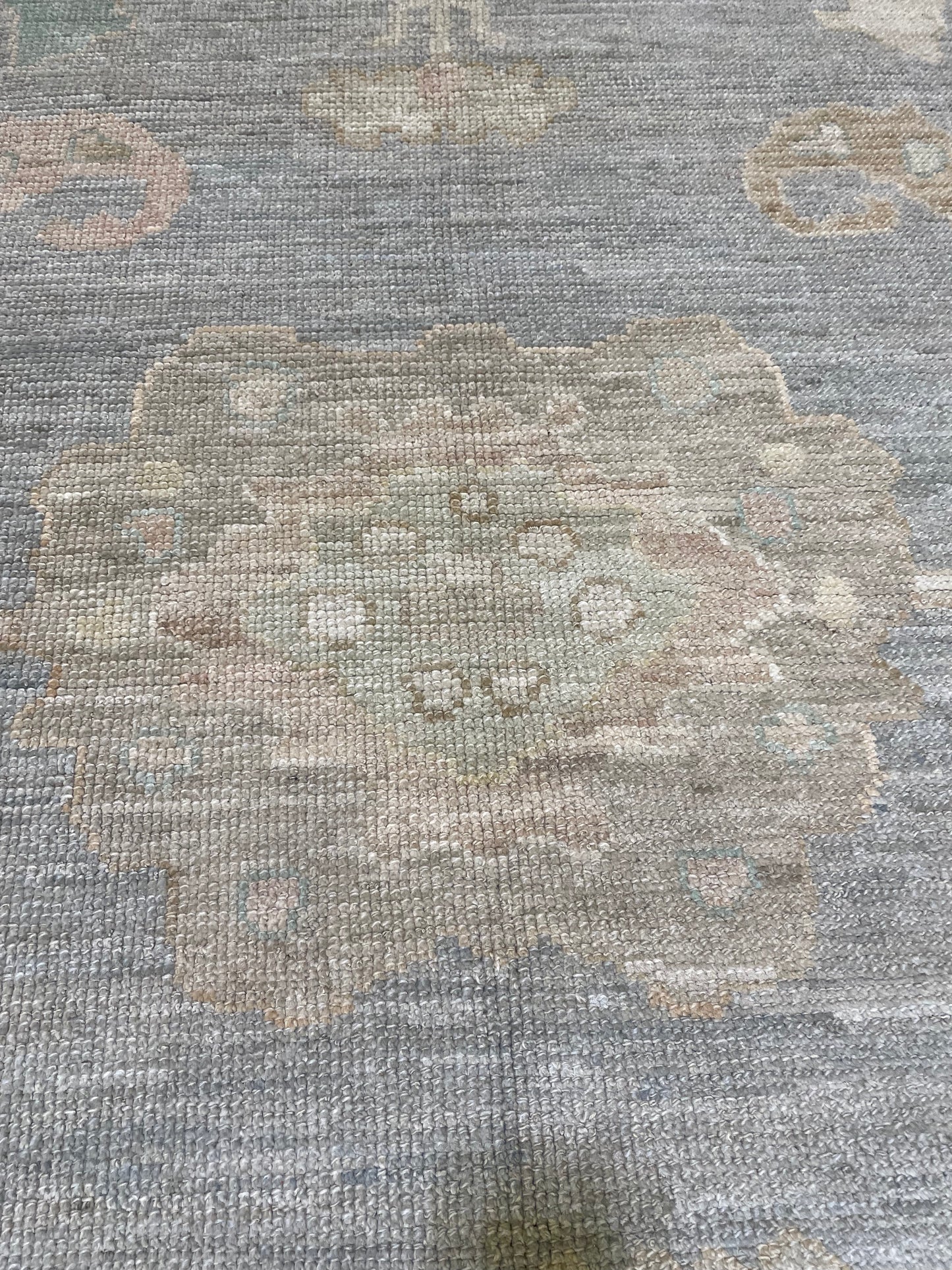 Hand-Knotted Wool Rug Turkish Oushak 9'3" x 12'5"