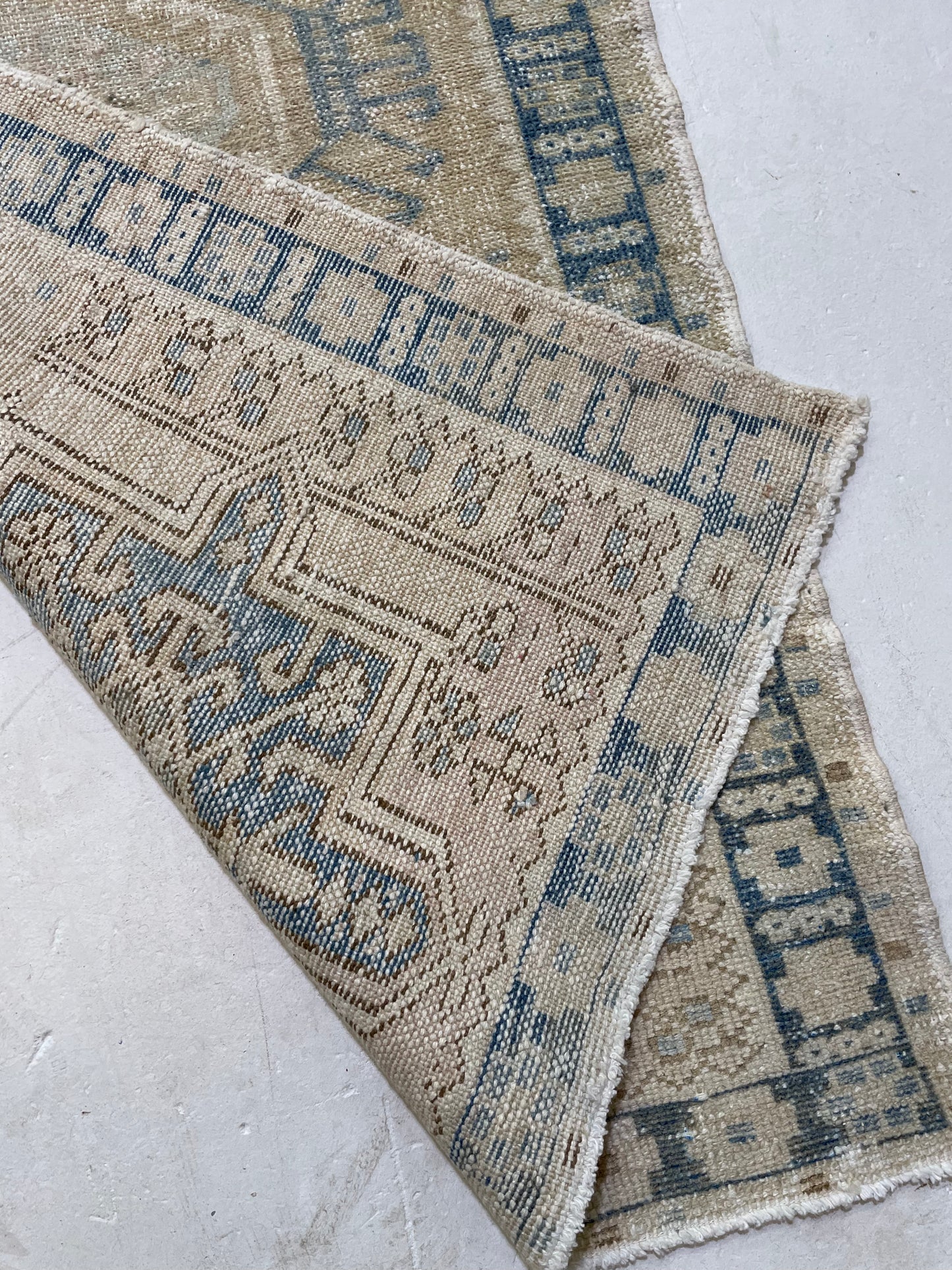 Hand-Knotted Wool Runner Turkish Oushak 2'10" x 10'9"