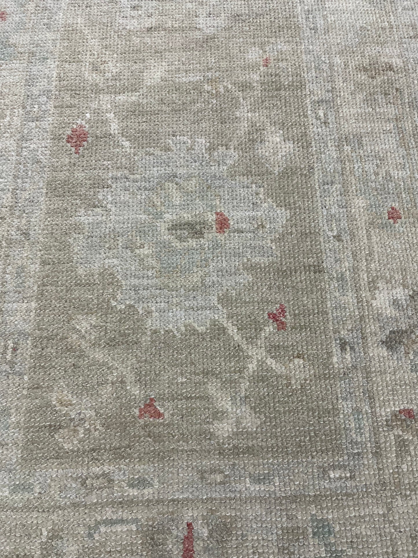 Hand-Knotted Wool Runner Turkish Oushak 2'8" x 12'6"
