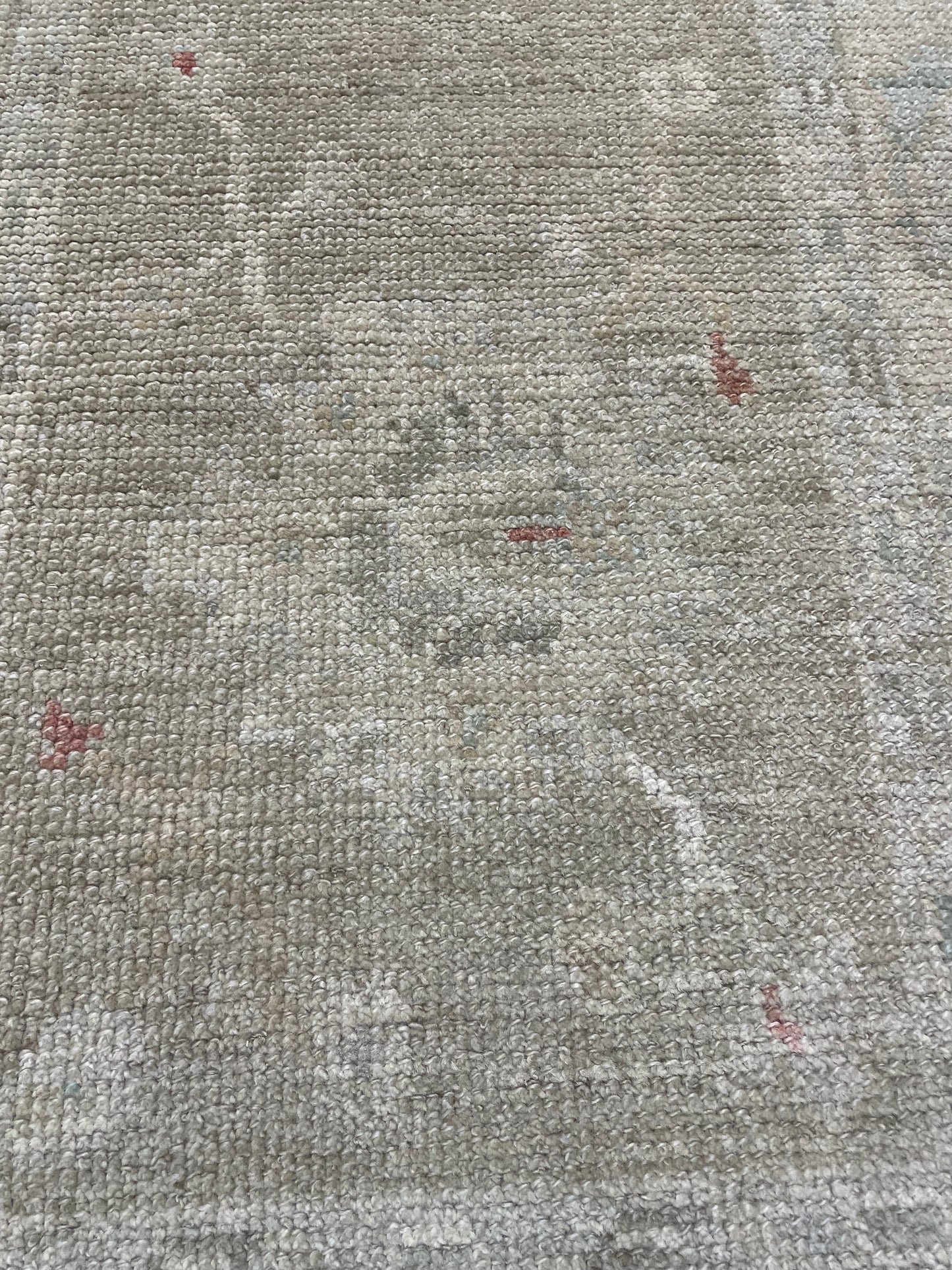 Hand-Knotted Wool Runner Turkish Oushak 2'8" x 12'6"