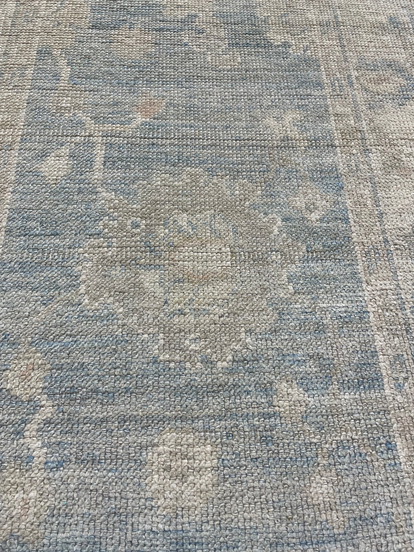 Hand-Knotted Wool Rug Turkish Oushak 2'9" x 15'8"