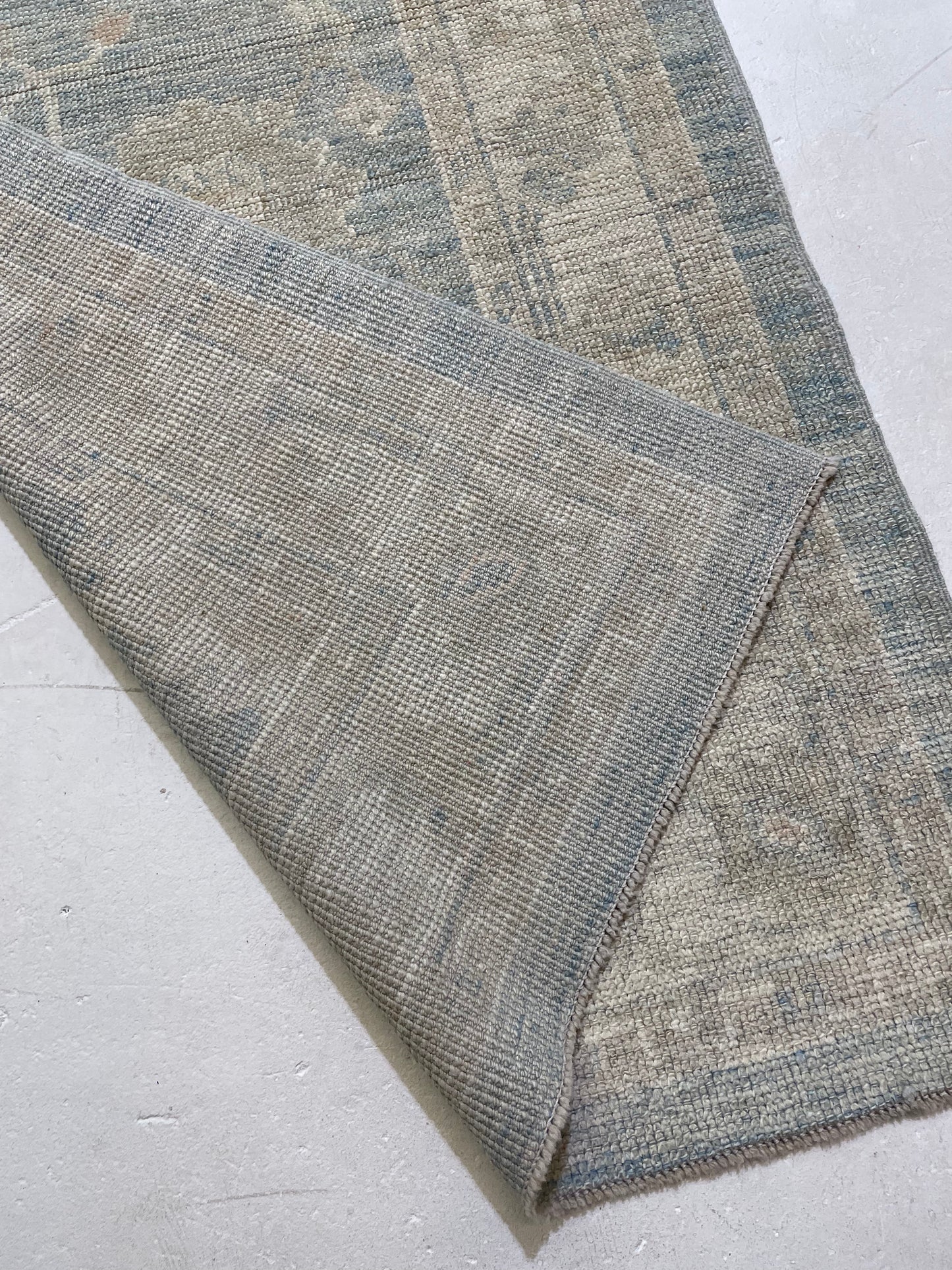 Hand-Knotted Wool Rug Turkish Oushak 2'9" x 15'8"