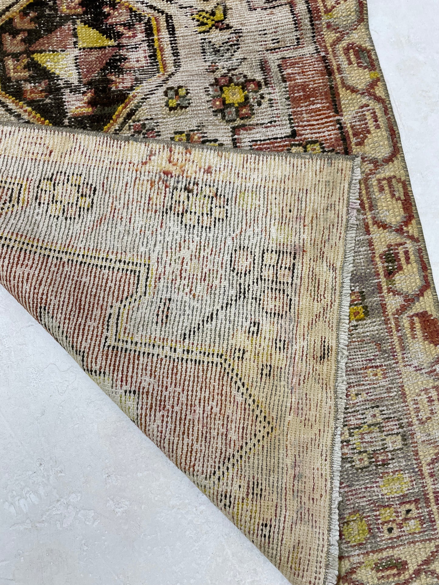 Hand-Knotted Wool Rug Turkish Oushak 2'8" x 4'11"