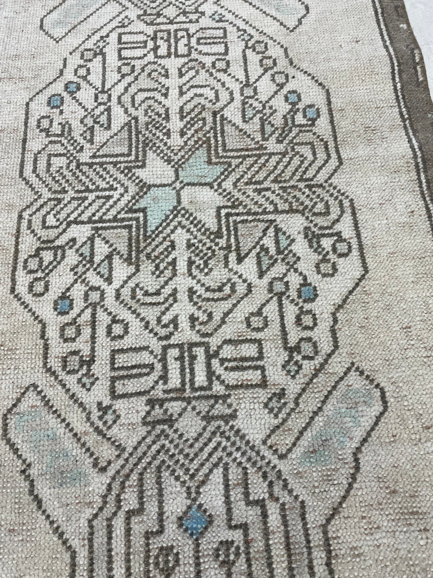 Hand-Knotted Wool Runner Turkish Oushak 2'3" x 8'