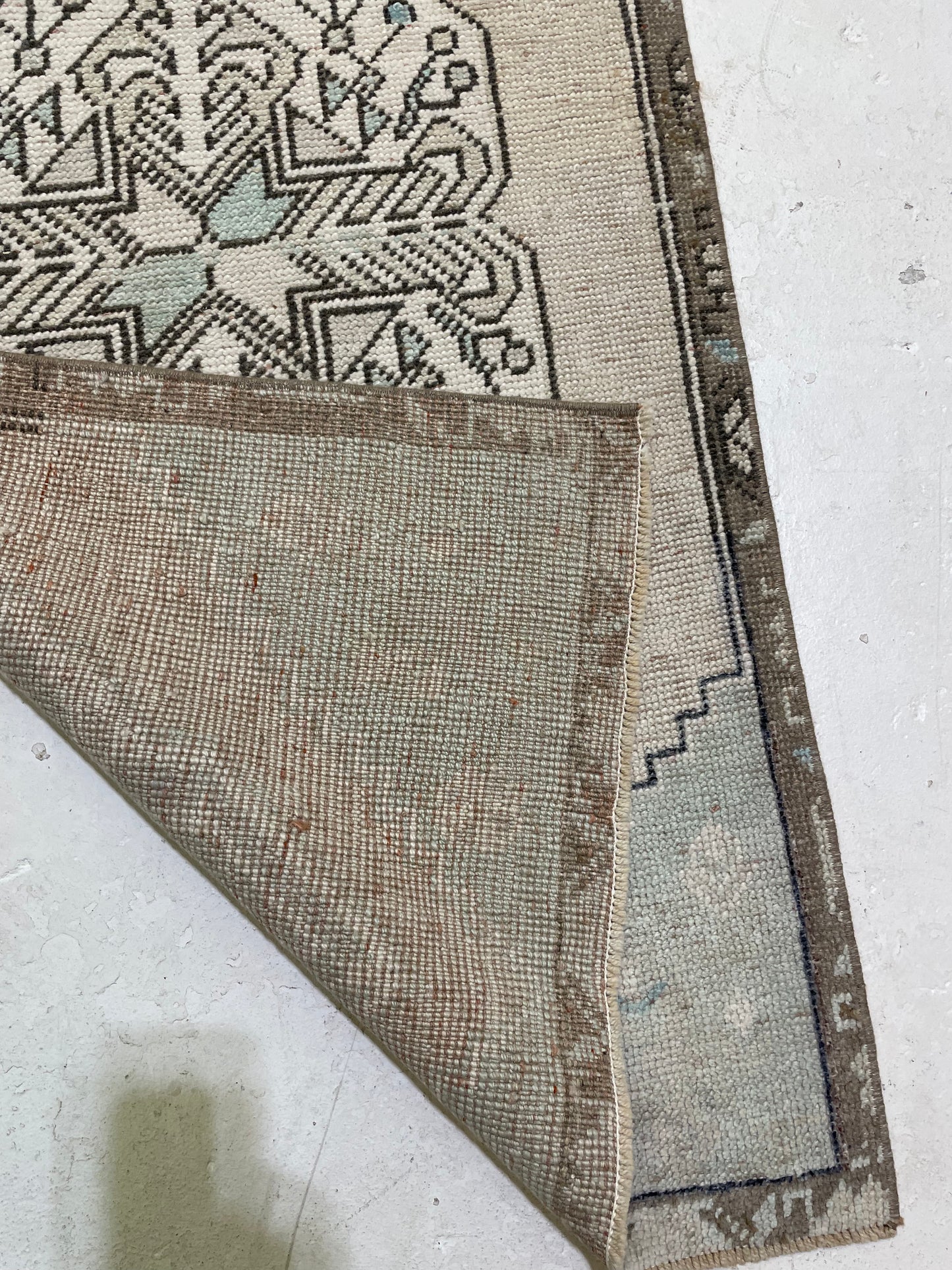 Hand-Knotted Wool Runner Turkish Oushak 2'3" x 8'