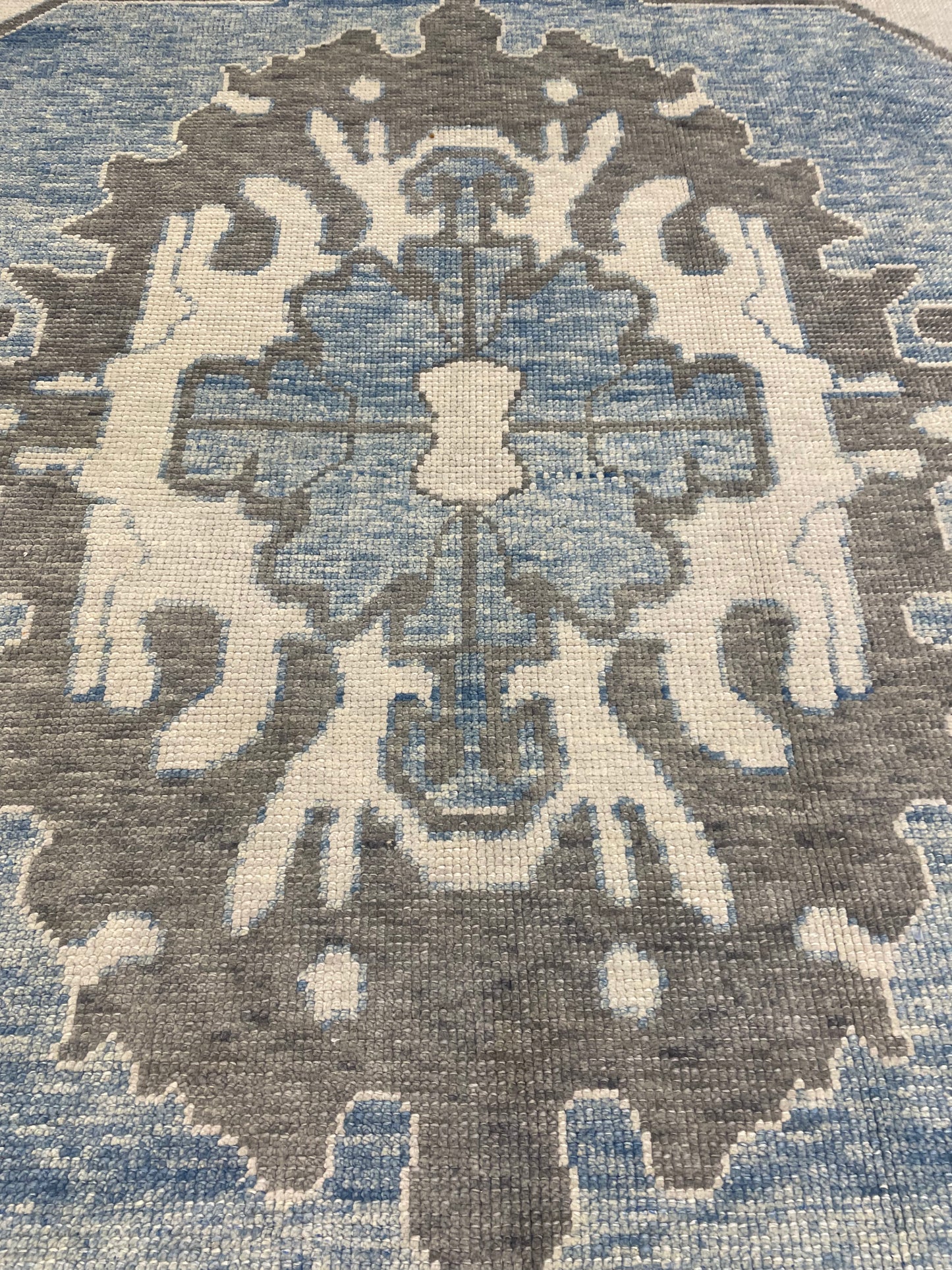 Hand-Knotted Wool Rug Turkish Oushak 9'2" x 12'6"