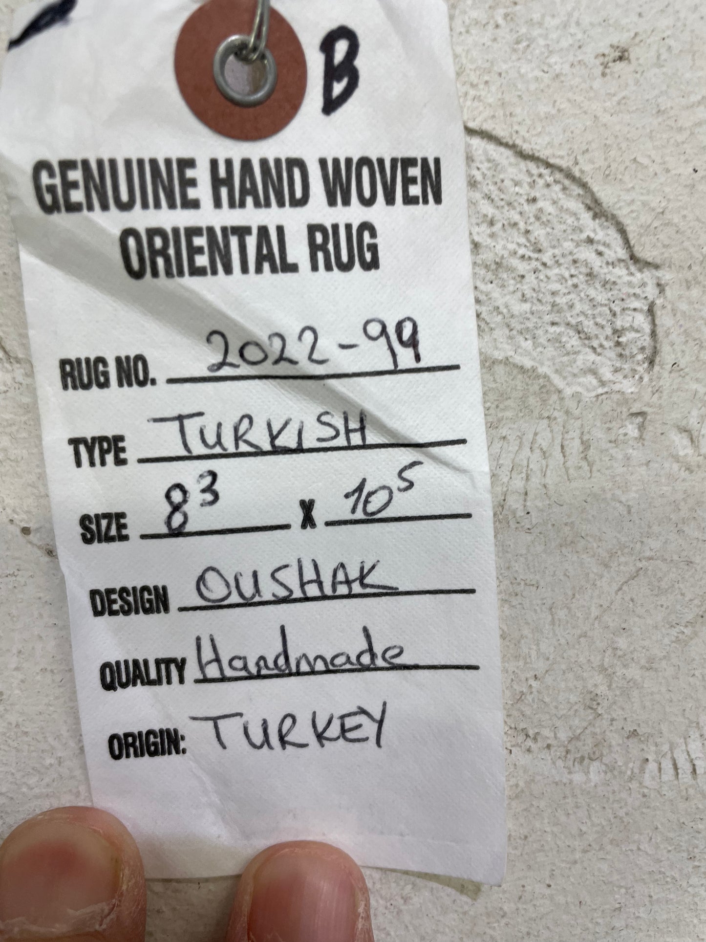 Hand-Knotted Wool Rug Turkish Oushak 8'3" x 10'5"