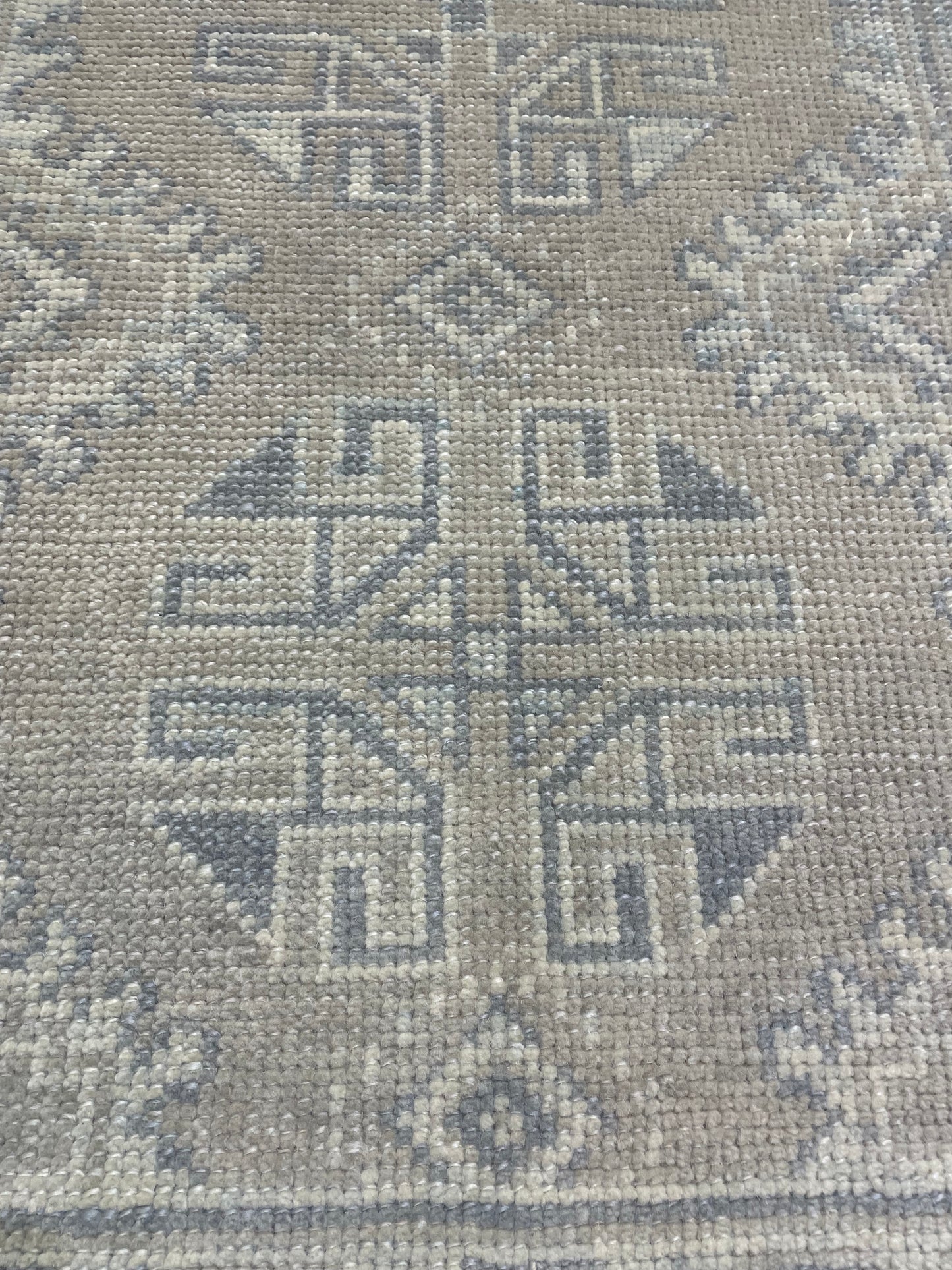 Hand-Knotted Wool Runner Turkish Oushak 2'11" x 6'