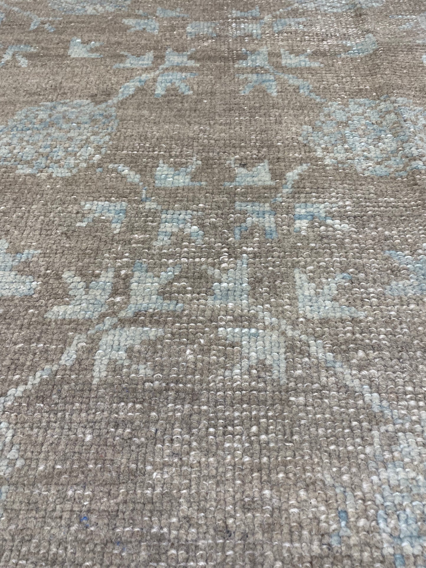 Hand-Knotted Wool Rug Turkish Oushak Khotan Design 9' x 12'
