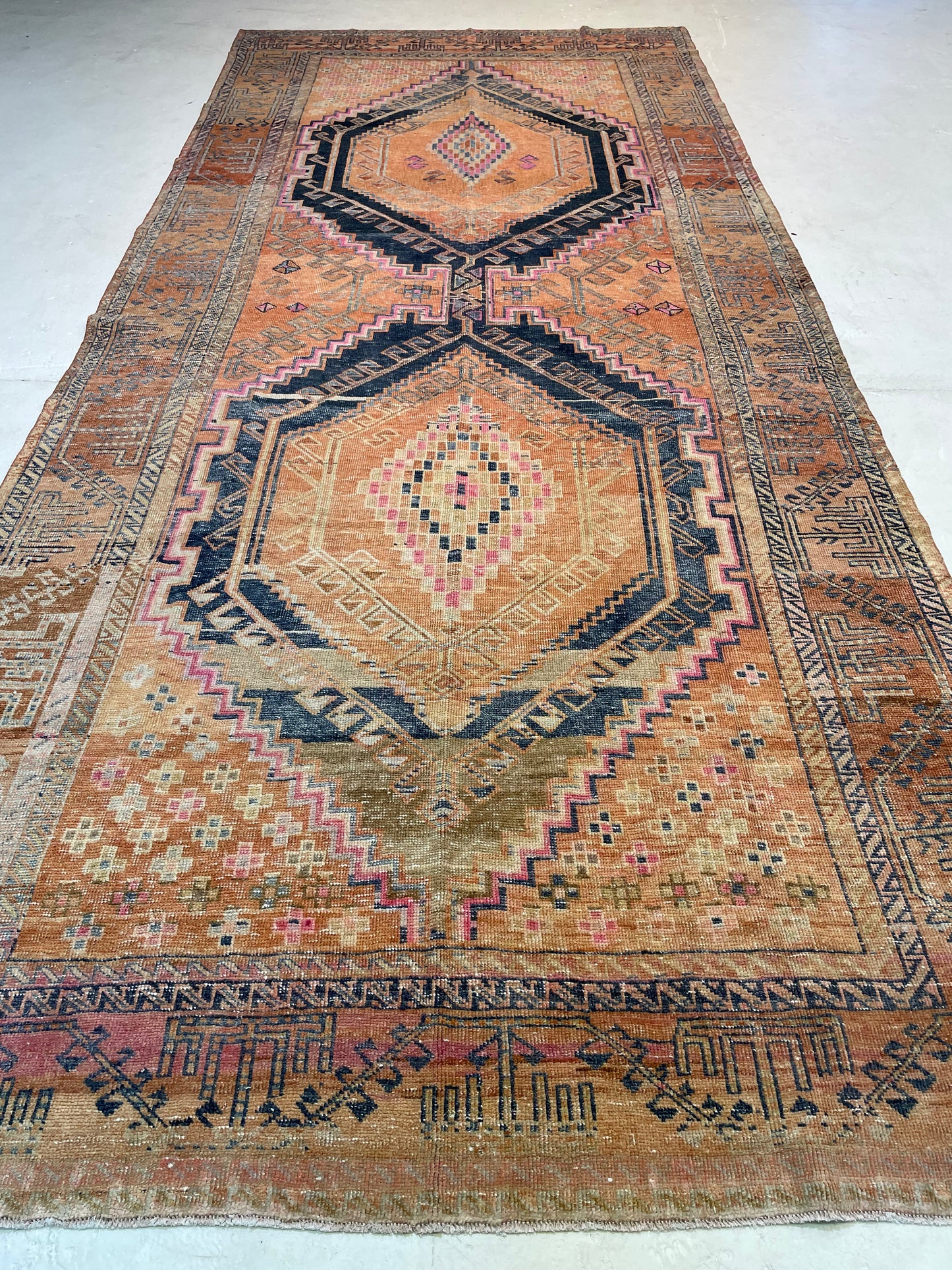 Hand-Knotted Wool Gallery Size Turkish Oushak 6'3" x 13'10"