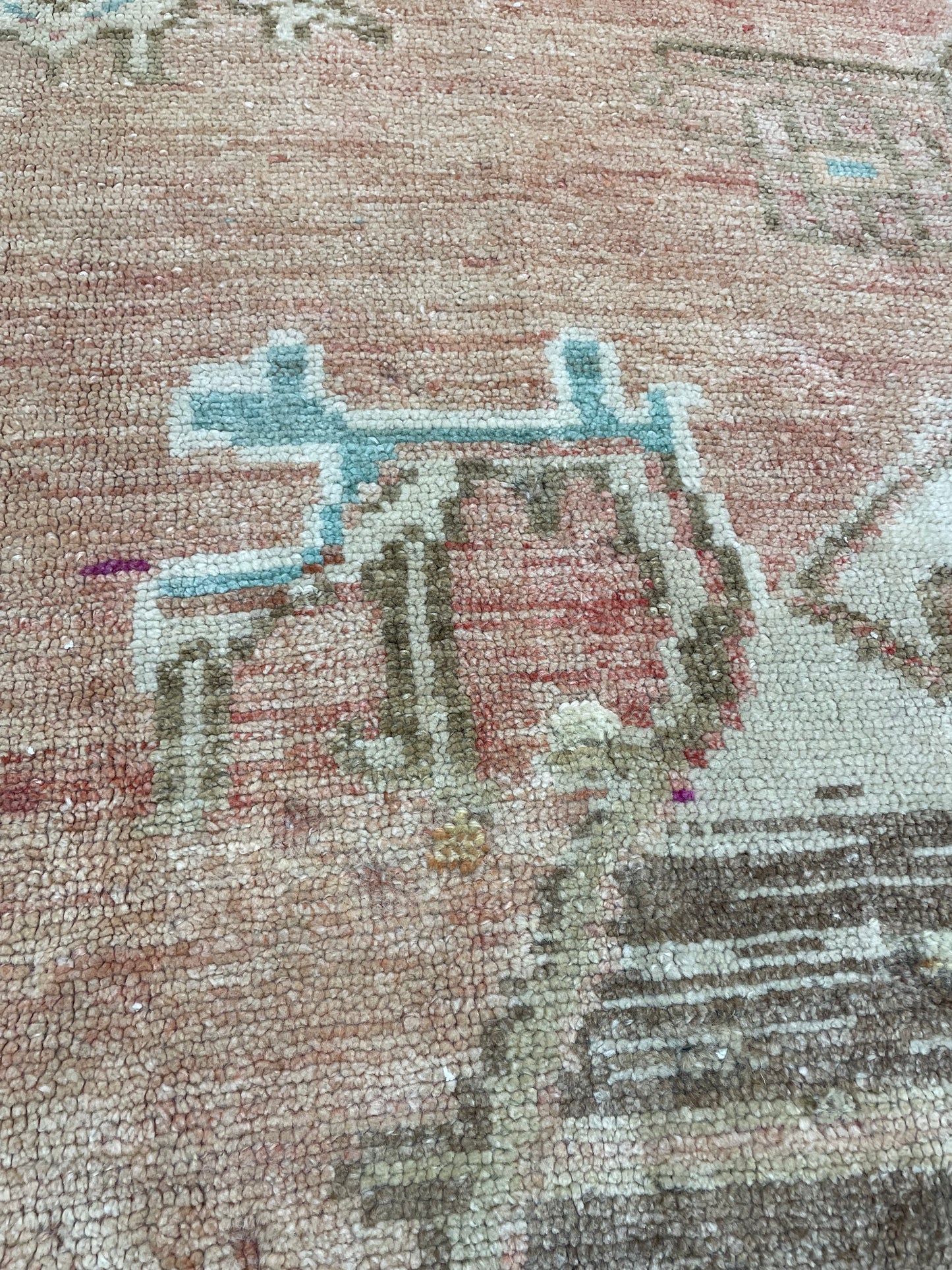 Hand-Knotted Wool Gallery Size Turkish Oushak 6' x 13'5"