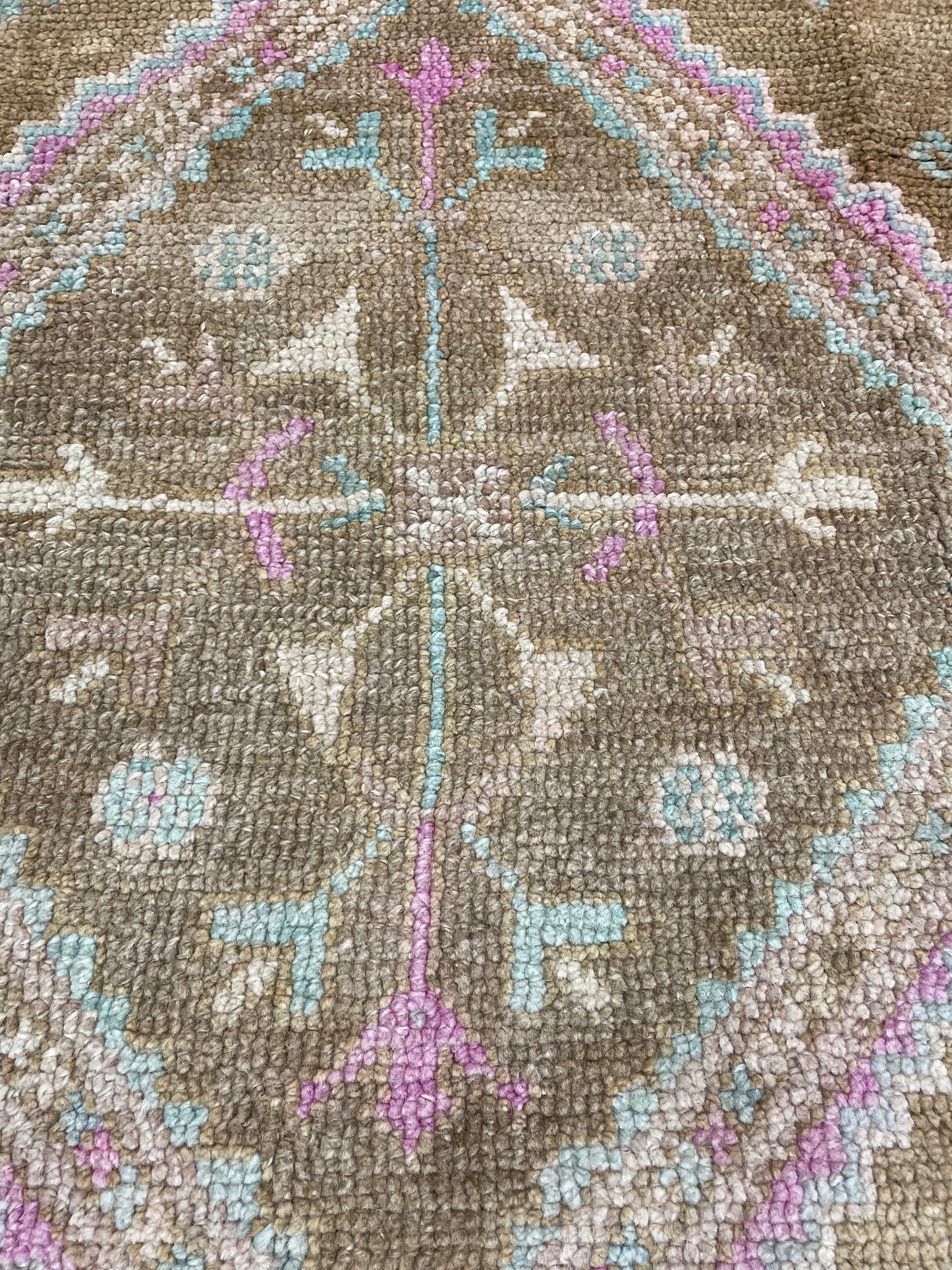 Hand-Knotted Wool Gallery Size Turkish Oushak 4'7" x 10'8"