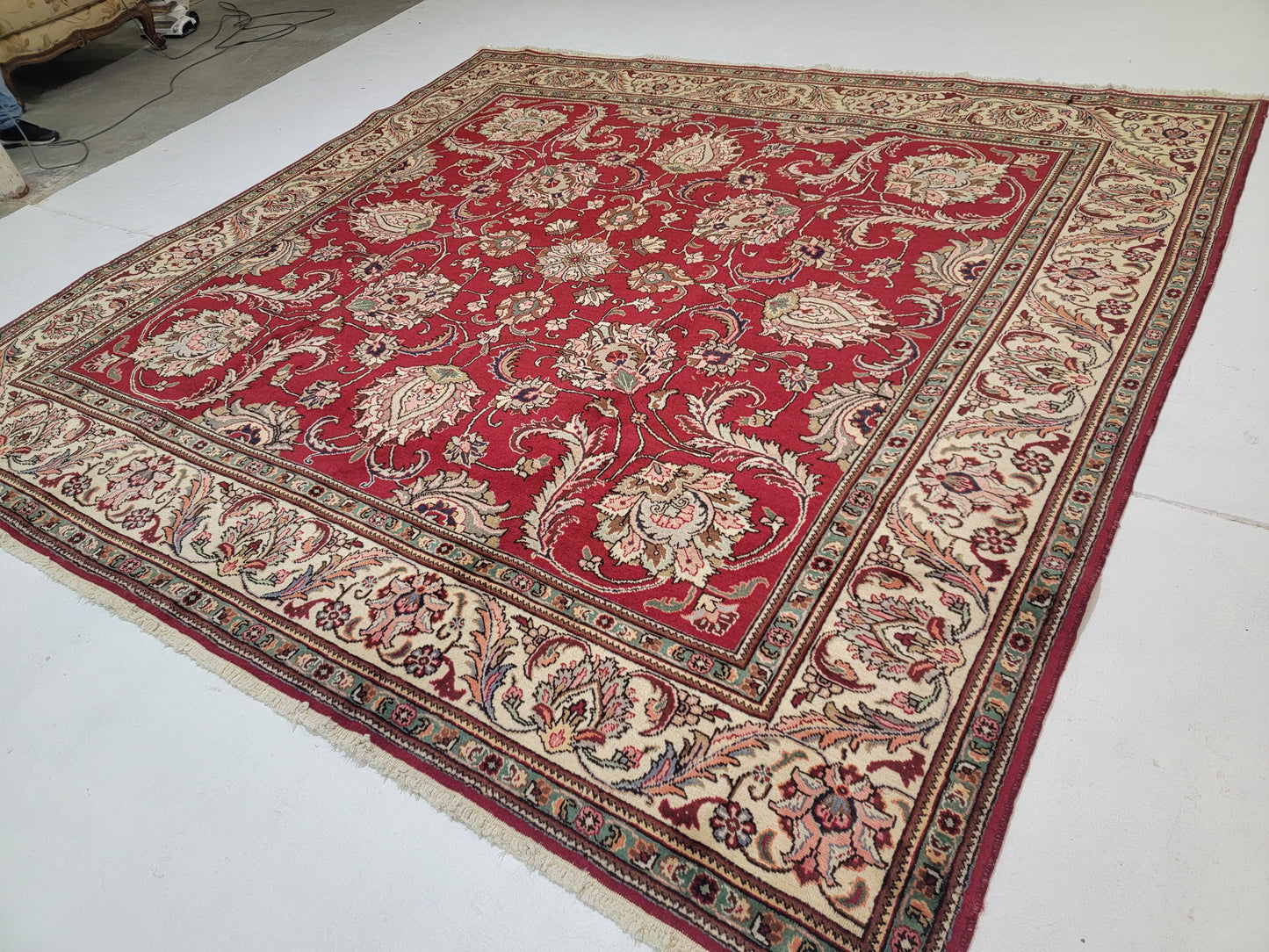 Hand-Knotted Wool Rug Tabriz 10' x 13"