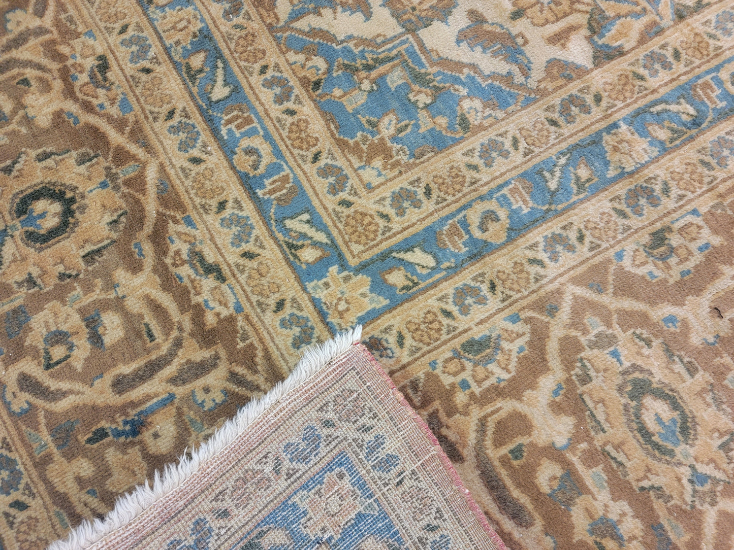 Hand-Knotted Wool Rug Kashan 10' x 14'