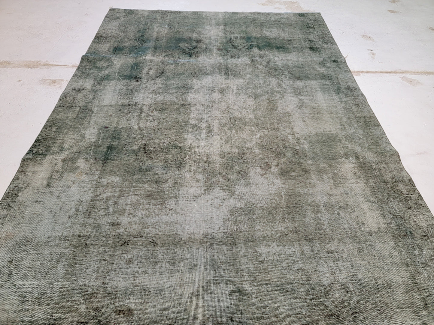 Hand-Knotted Wool Distressed Over Dye Rug Tabriz 7'8" x 10'1"