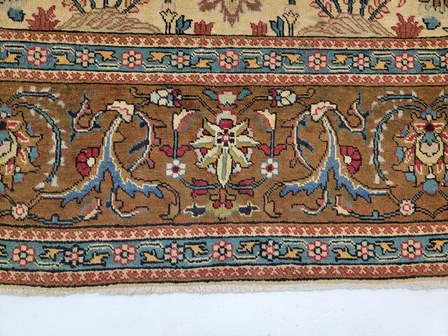 Hand-Knotted Wool Rug Tabriz Allover design 10' x 13'4"