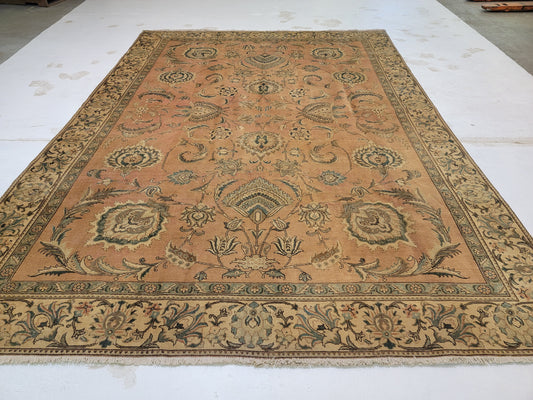 Hand-Knotted Wool Rug Tabriz Shah Abbas design 9'8" x 13'5"