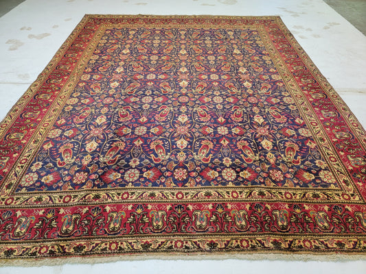 Hand-Knotted Wool Rug Tabriz 10' x 13'