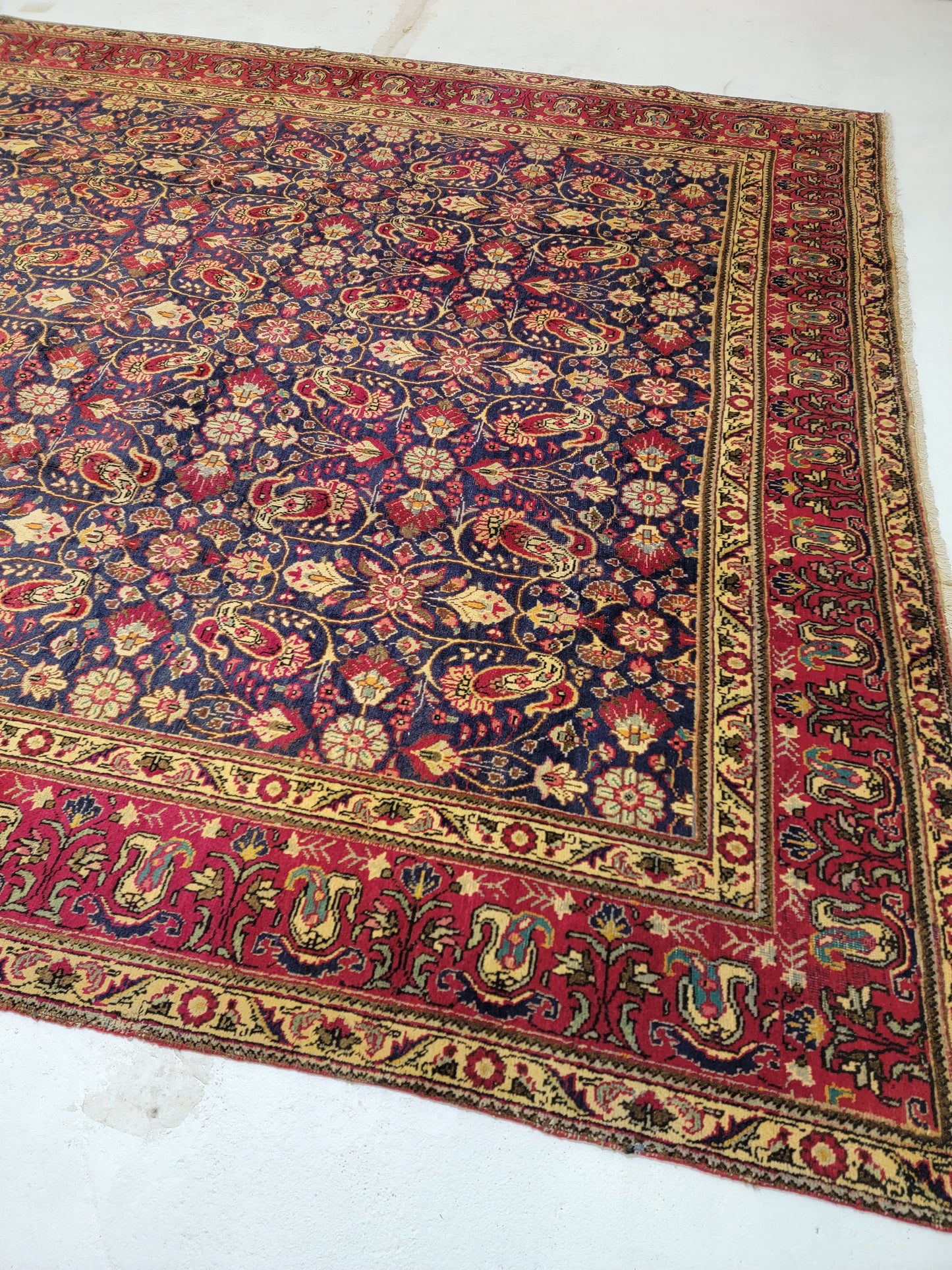 Hand-Knotted Wool Rug Tabriz 10' x 13'