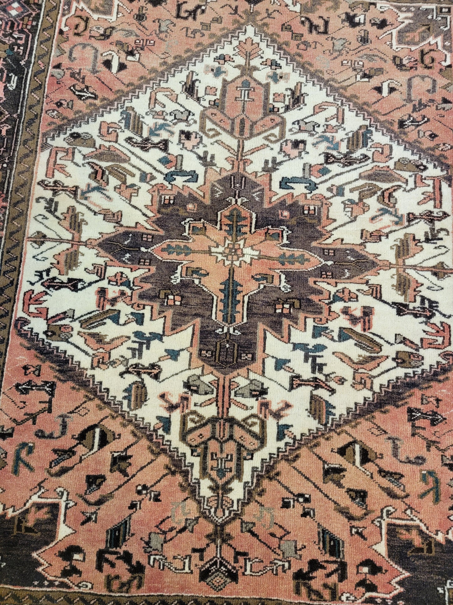 Hand-Knotted Wool Persian Heriz 5' x 6'1"