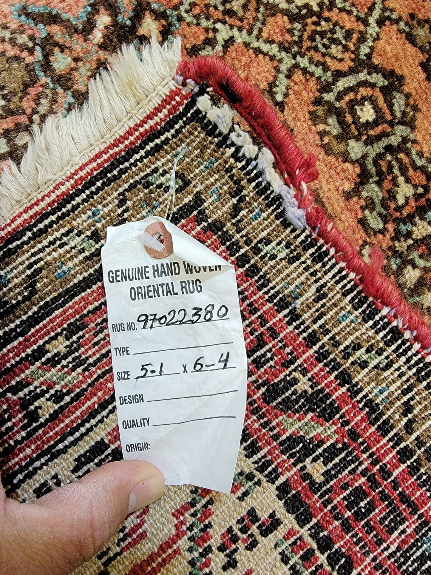 Hand-Knotted Wool Hamedan Hossein Abad 5'1" x 6'4"