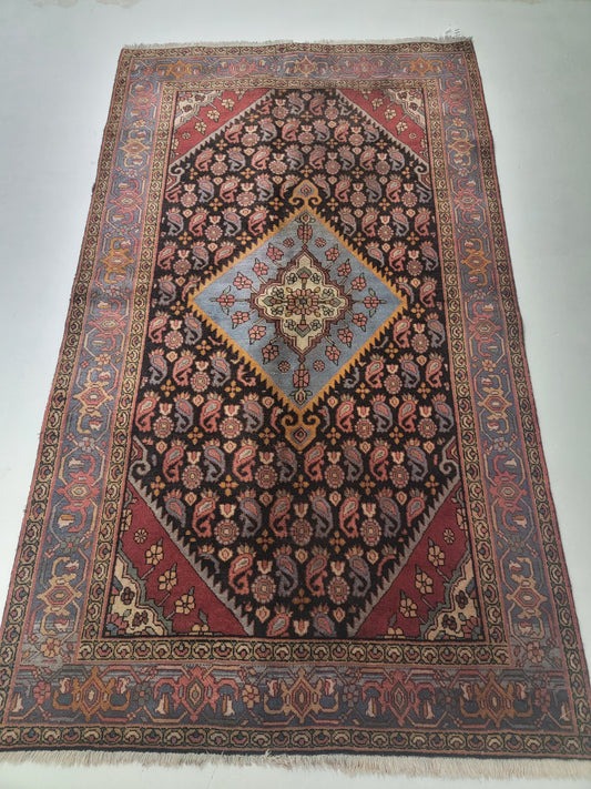 Hand-Knotted Wool Persian Zajan/ Hamedan 4'2" x 7'7"