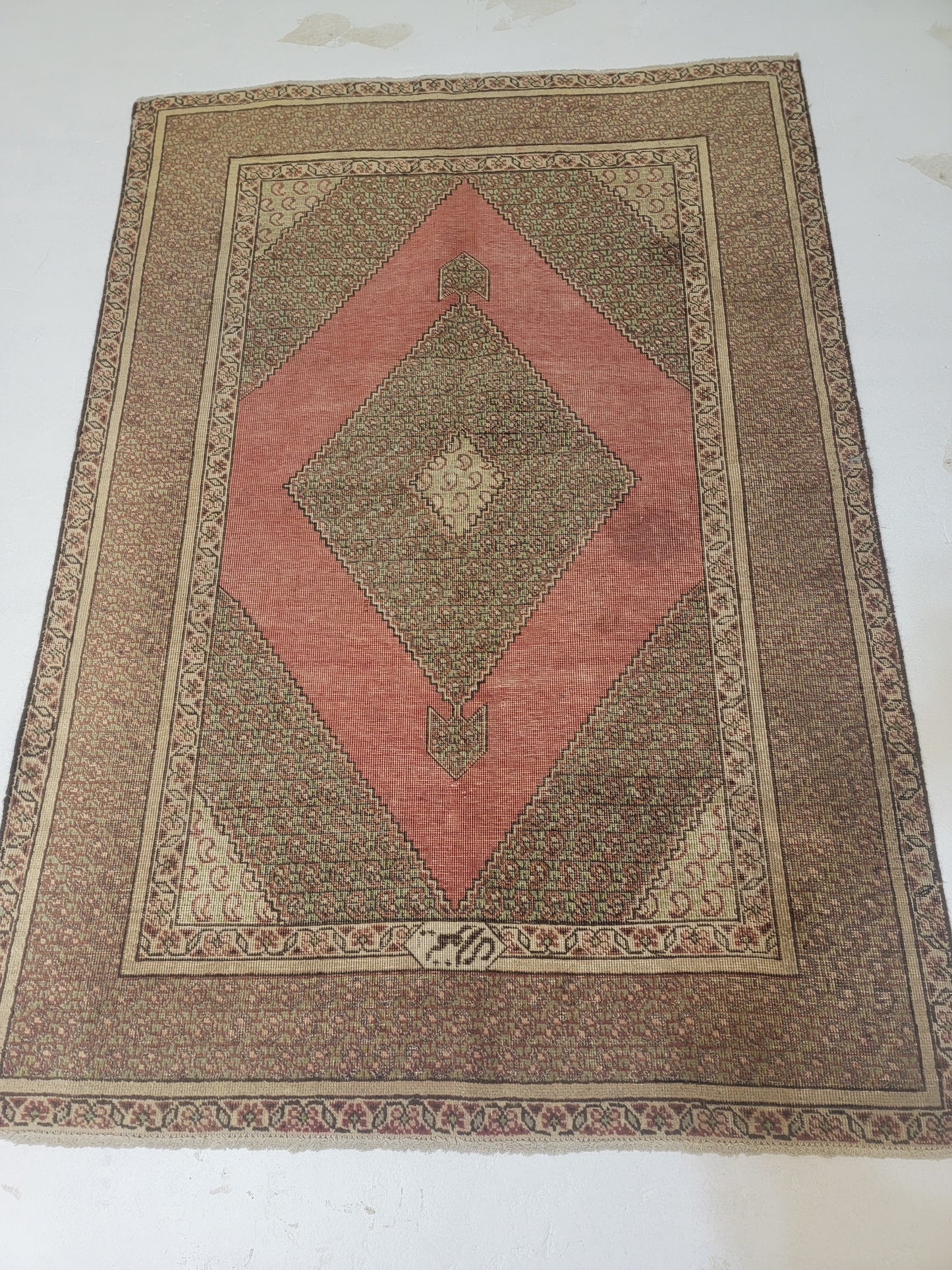 Hand-Knotted Wool Persian Tabriz 4'4" x 6'2"