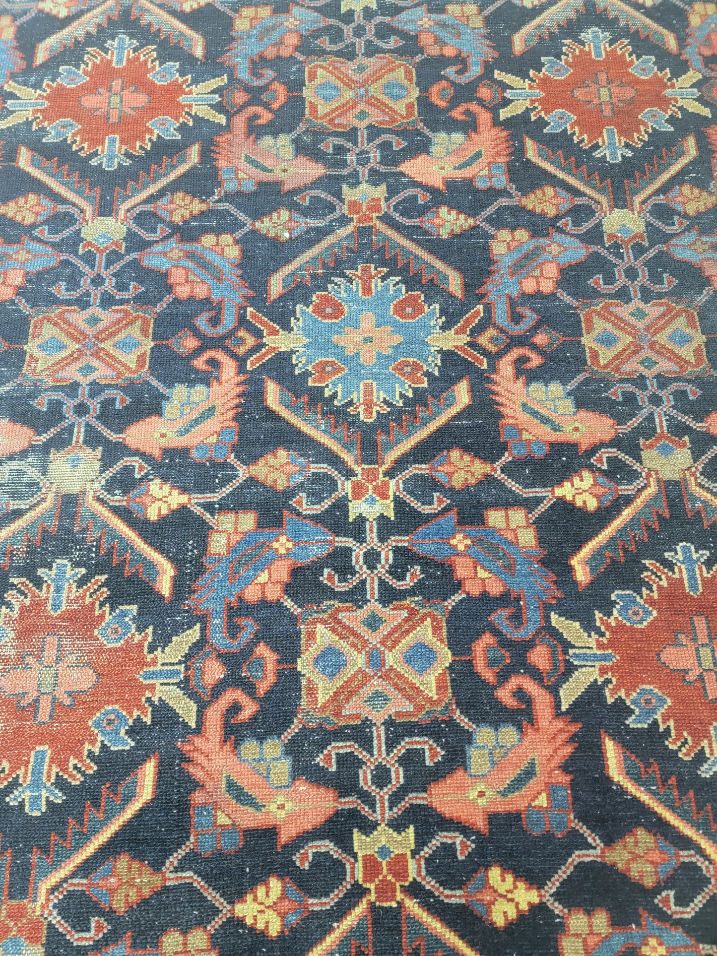 Hand-Knotted Wool Rug Kurdish 4'2" x 5'5"
