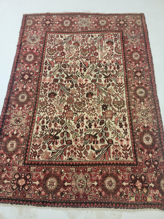 Hand-Knotted Wool Rug Hamedan Rudbar 4'4" x 6'6"