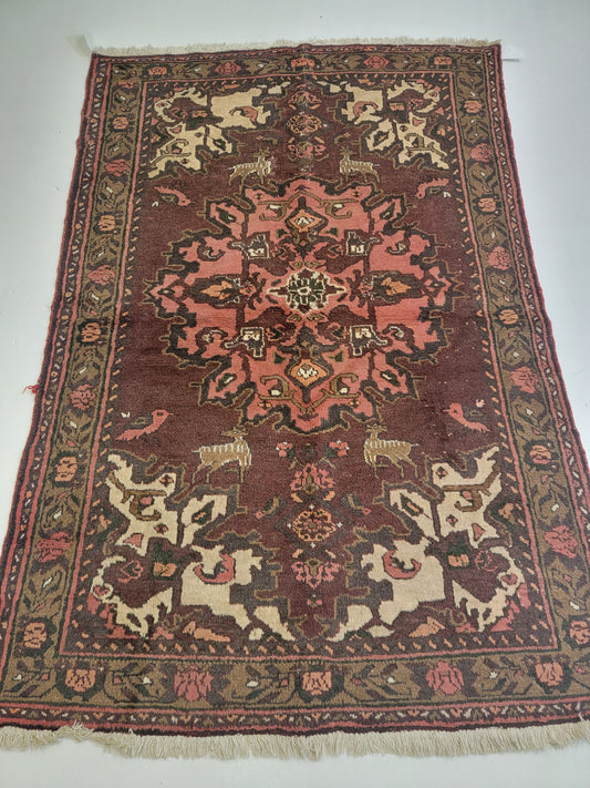 Hand-Knotted Wool Rug Hamedan 4'5" x 6'5"