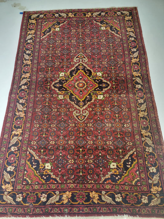 Hand-Knotted Wool Rug Bijar 4'5" x 6'11"