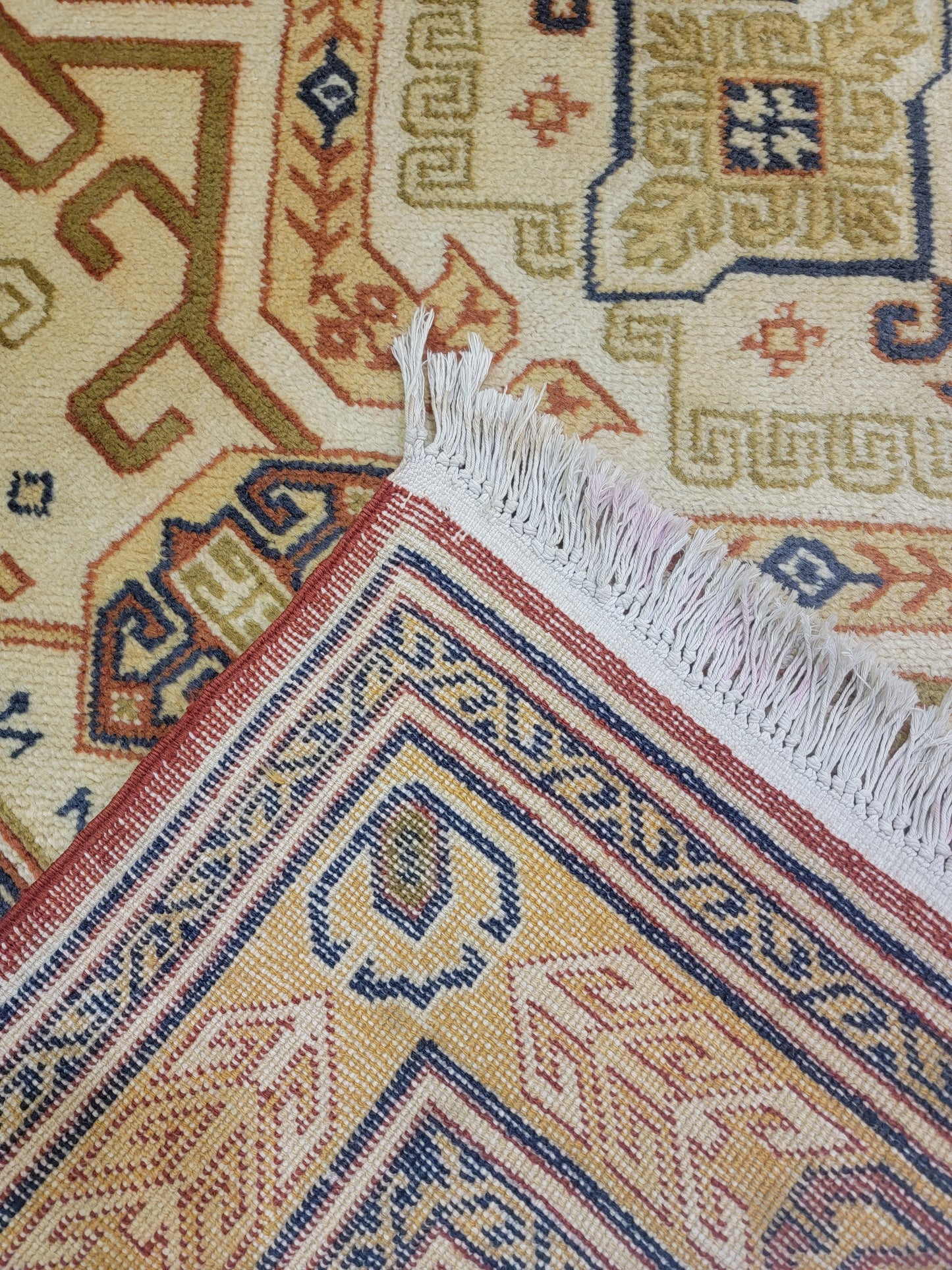 Hand-Knotted Wool Runner Russian Kazakhstan 4'7" x 7'3"