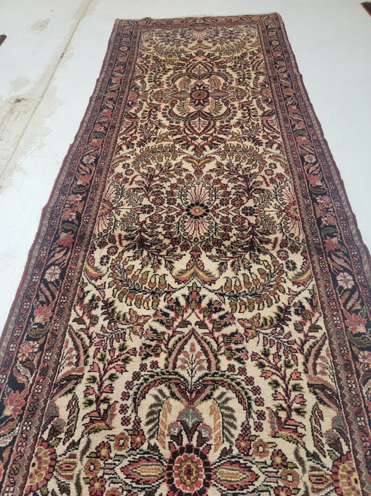 Hand-Knotted Wool Runner Hamedan Rudbar 3'8" x 11'4"
