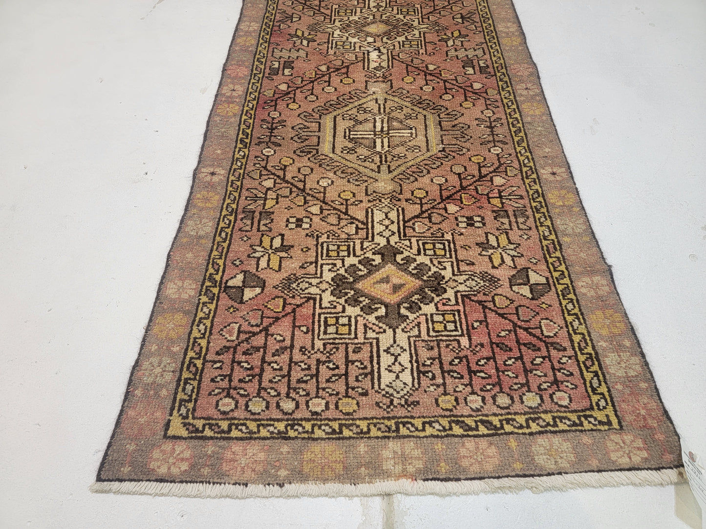 Hand-Knotted Wool Runner Heriz Karajeh 2'4" x 9'5"